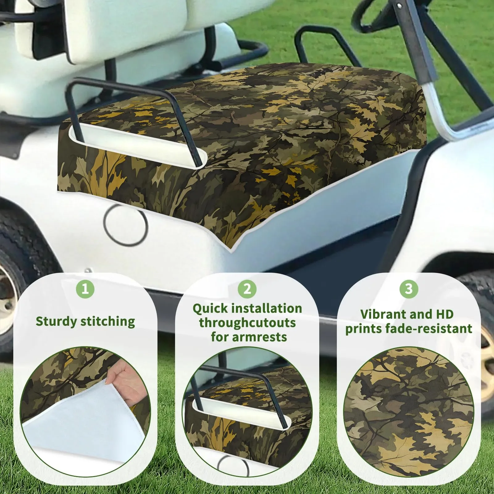 Tiveruda Camouflage Golf Cart Seat Cover, 51 x 31 in image 3