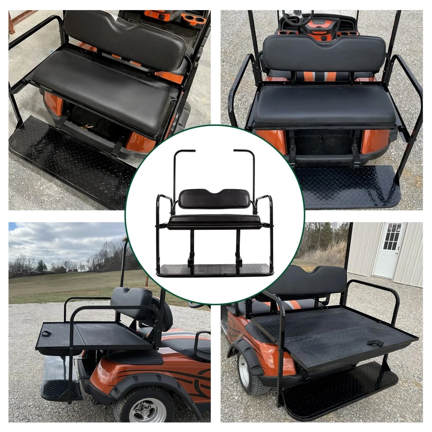 BRAVOYARD Rear Flip Seat Kit for E-Z-GO TXT 1995+ image 3