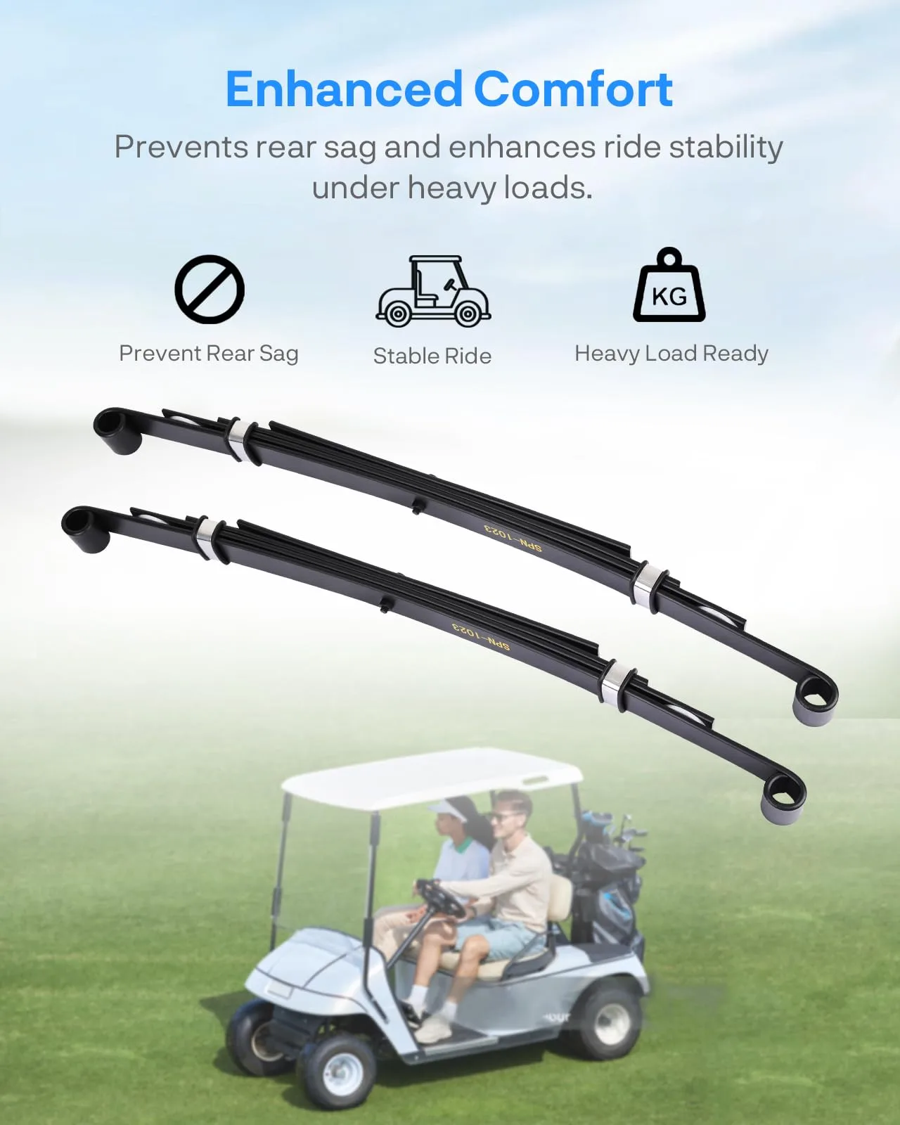 JY PERFORMANCE MJ030 Rear 4-Leaf Spring Kit for Club Car image 4