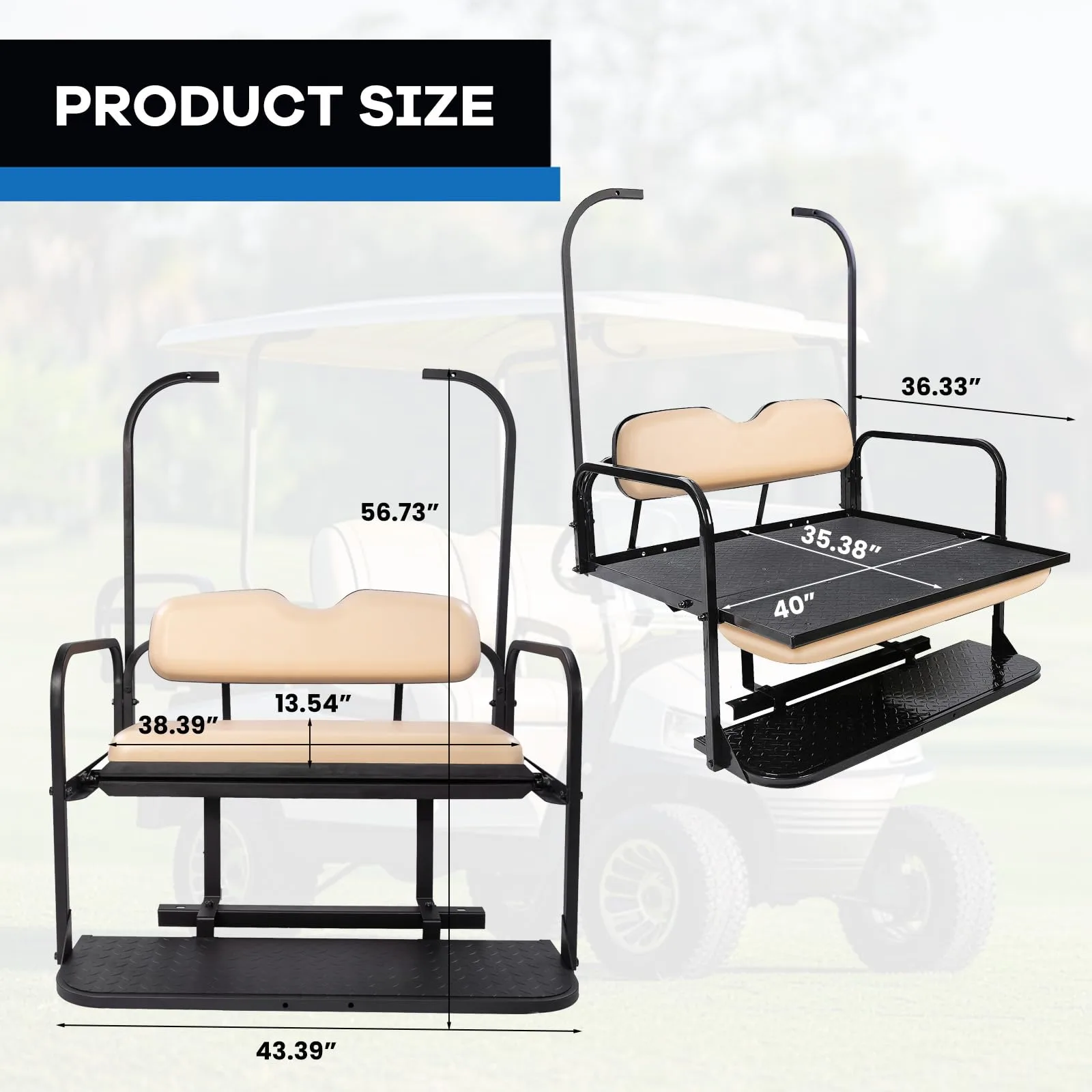 VPAHub Buff Rear Seat Kit for Club Car DS 1982-2000.5 image 3