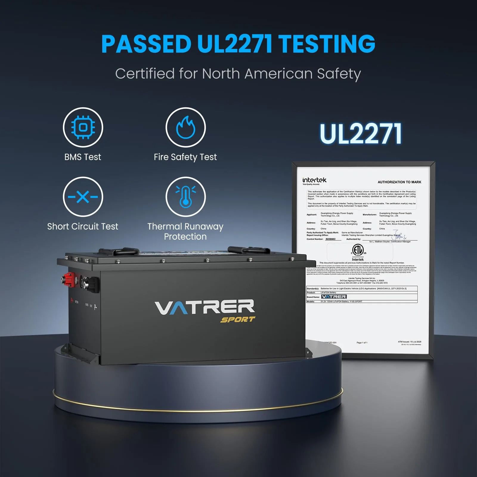 VATRER POWER 48V 105Ah Sport Lithium Golf Cart Battery image 2