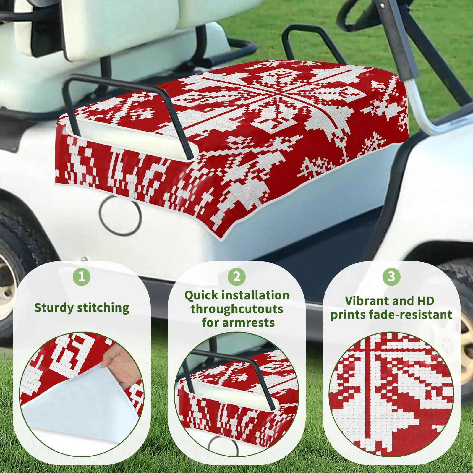 Tiveruda Golf Cart Seat Cover for Double Seats image 3