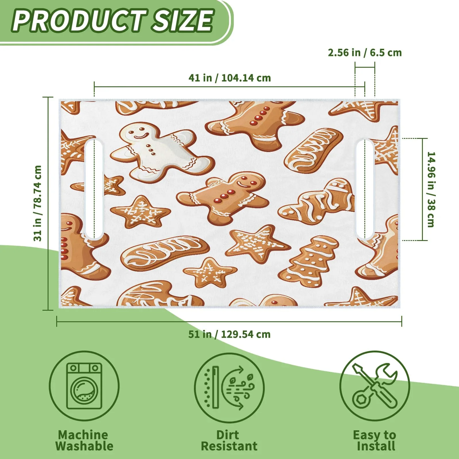 Tiveruda Gingerbread 51 x 31 in Golf Cart Seat Cover image 2