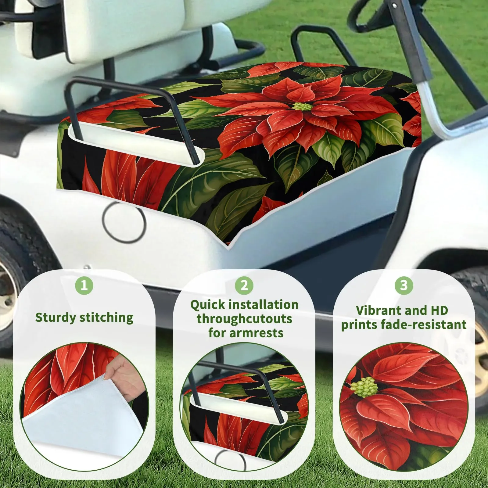 Tiveruda Golf Cart Seat Cover for Double Seats image 3