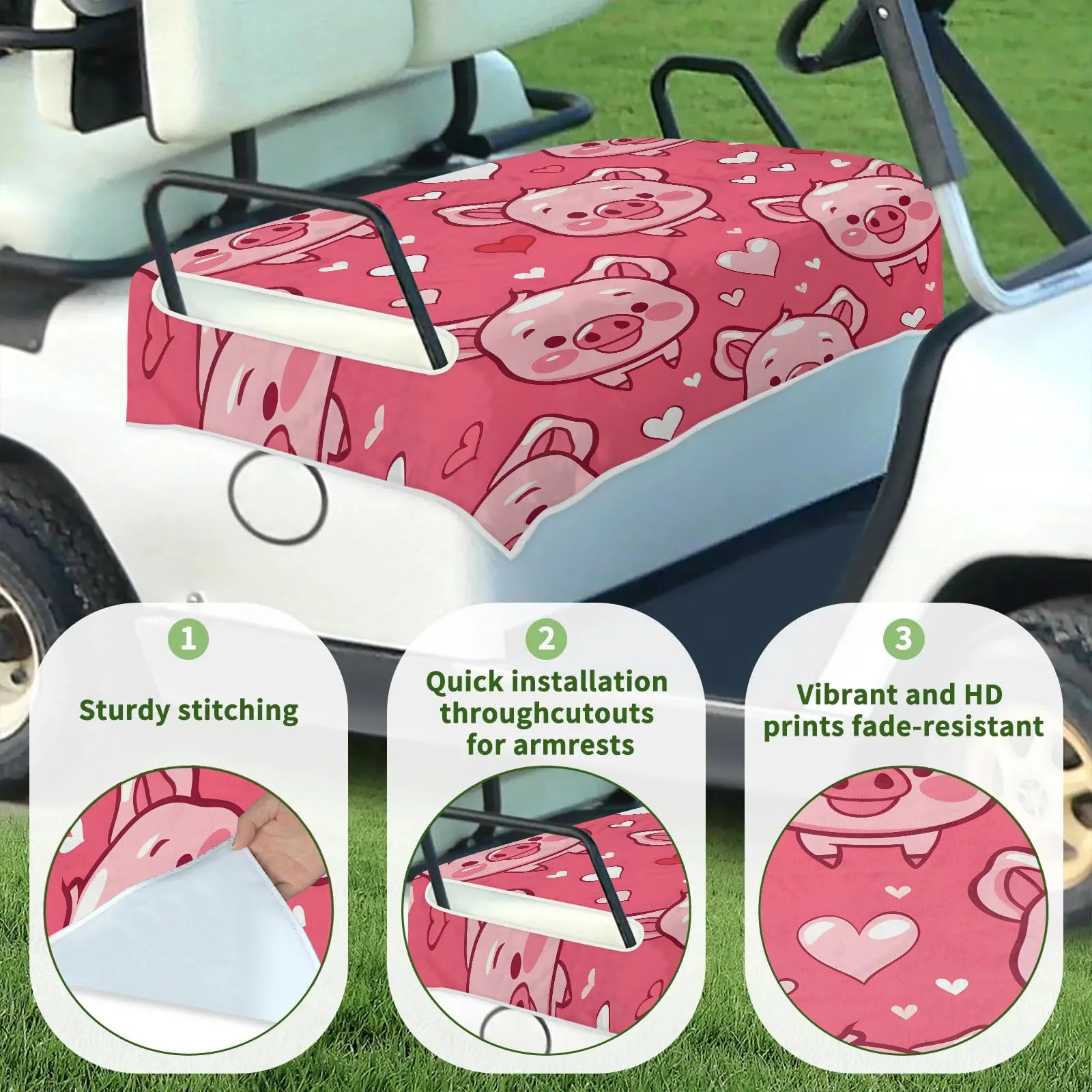 Tiveruda Golf Cart Seat Cover for Double Seats, 51 x 31 in image 3