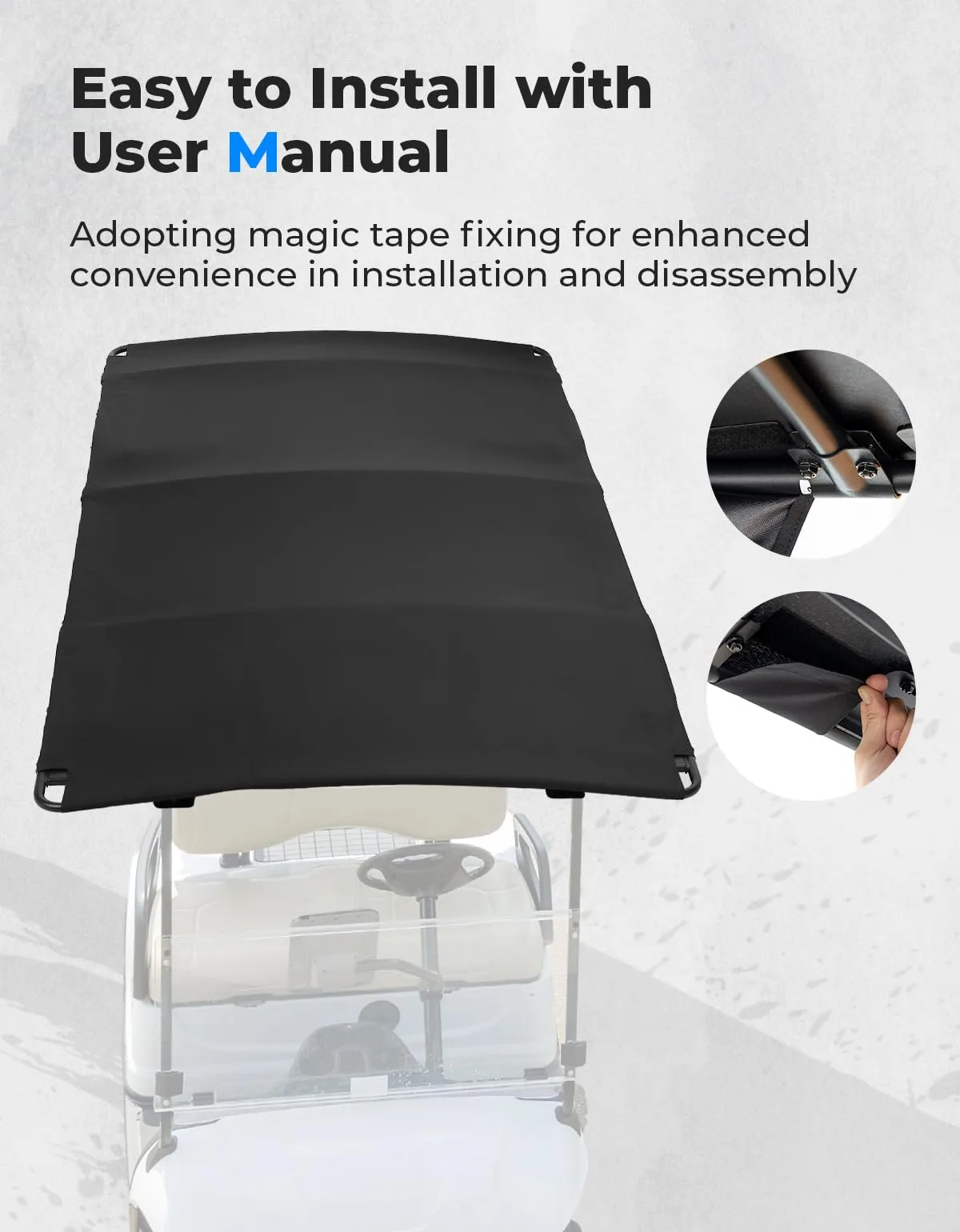 KEMIMOTO 85-Inch Golf Cart Sun Top for EZGO TXT image 2