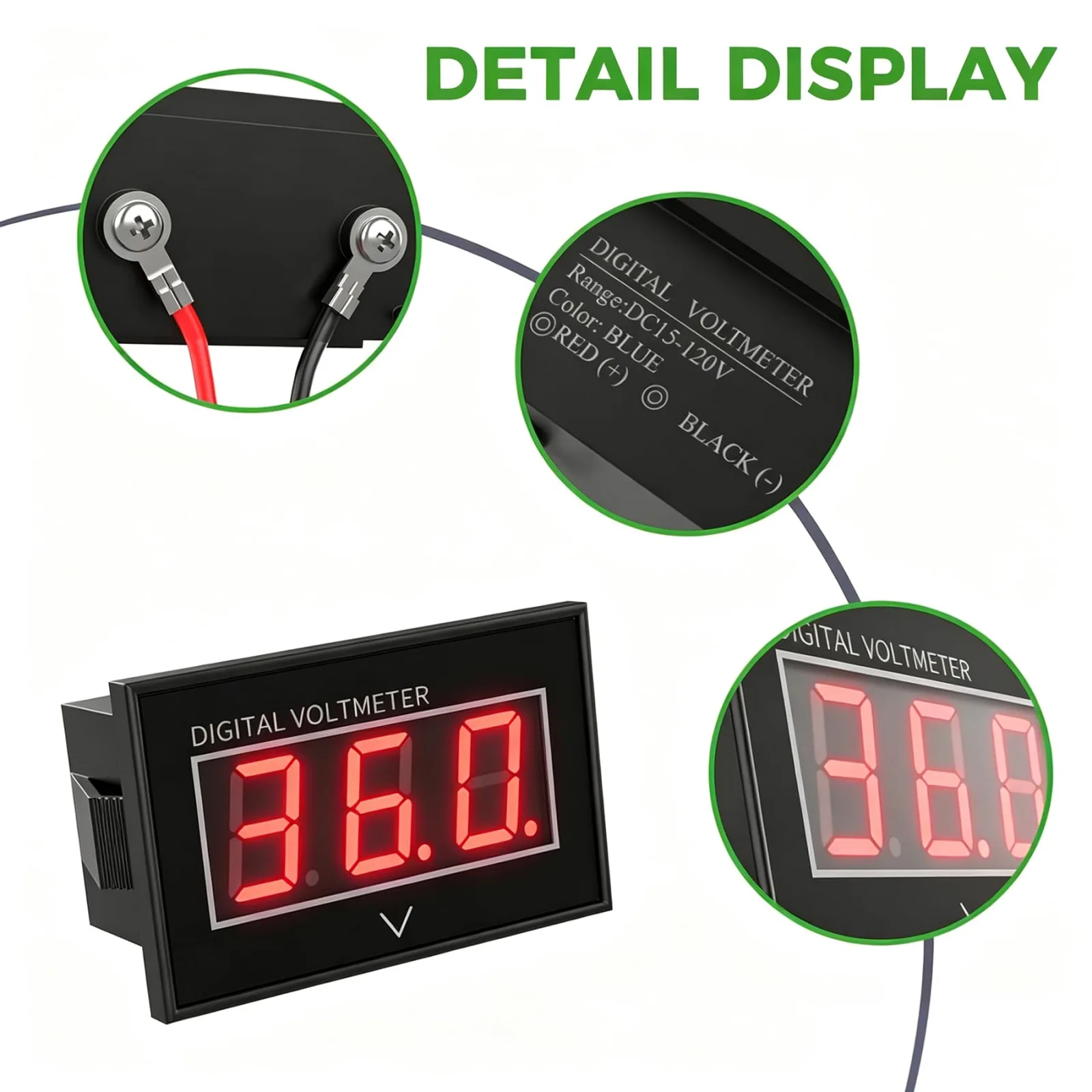 10L0L Golf Cart Battery Meter QH-F64-A image 2