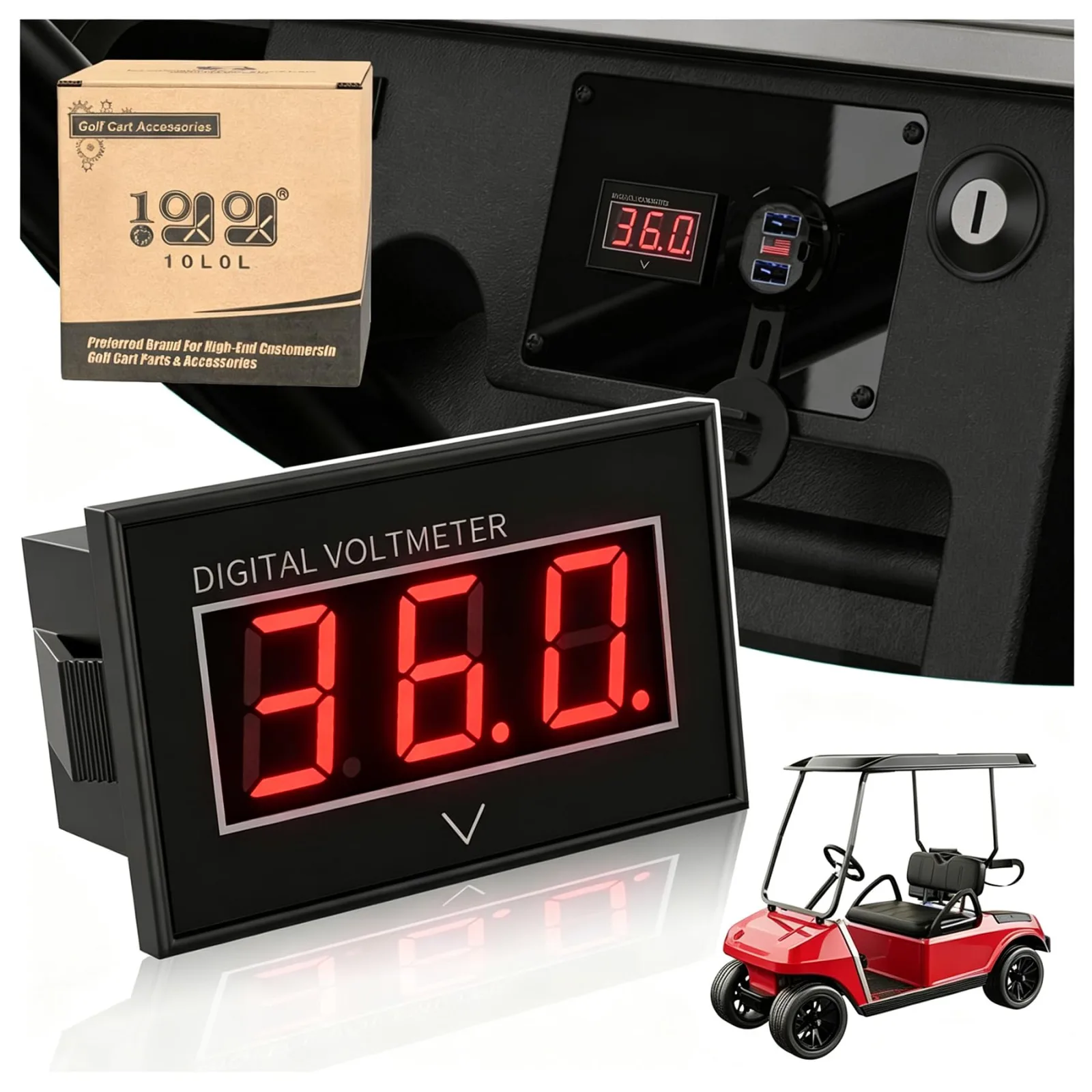 10L0L Golf Cart Battery Meter QH-F64-A