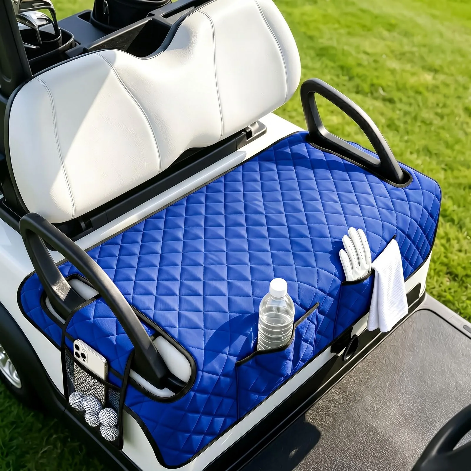 HadaCat Golf Cart Seat Cover 50×32 Blue with Storage Pockets