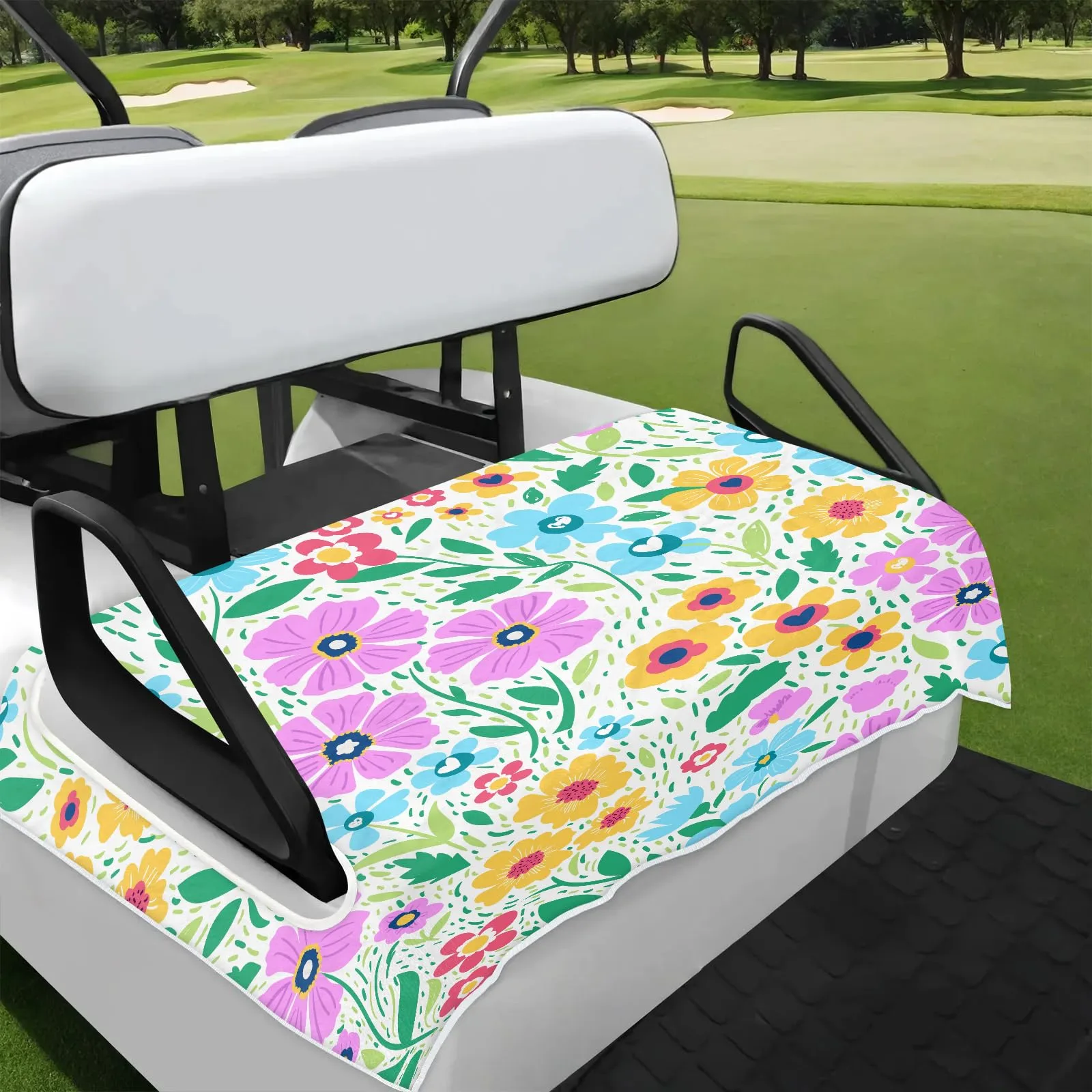 Tiveruda Wild Flowers Golf Cart Seat Cover, 51 x 31 in