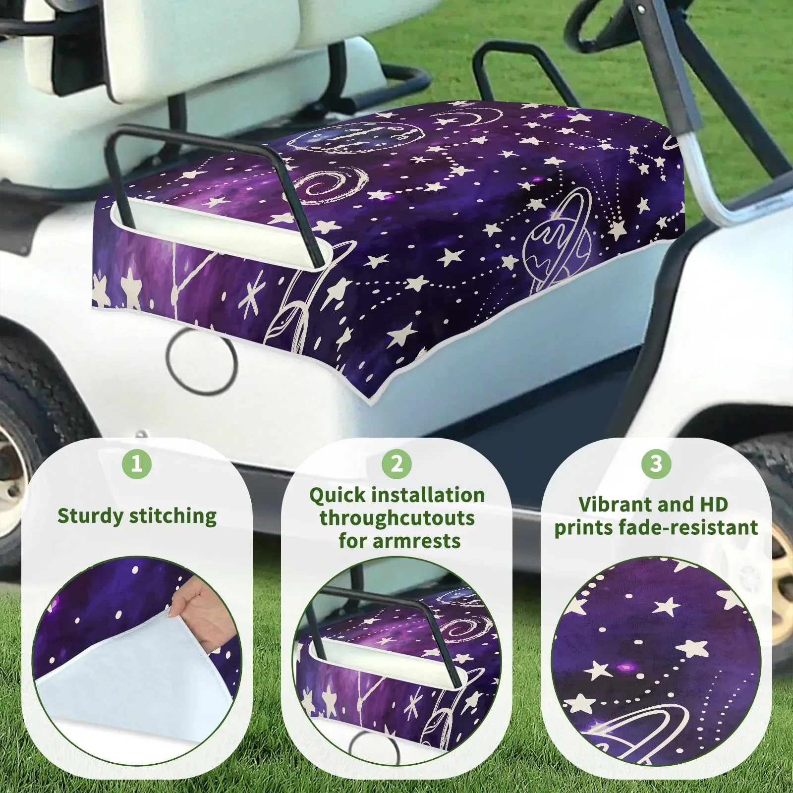 Tiveruda Golf Cart Seat Cover for Double Seats image 3