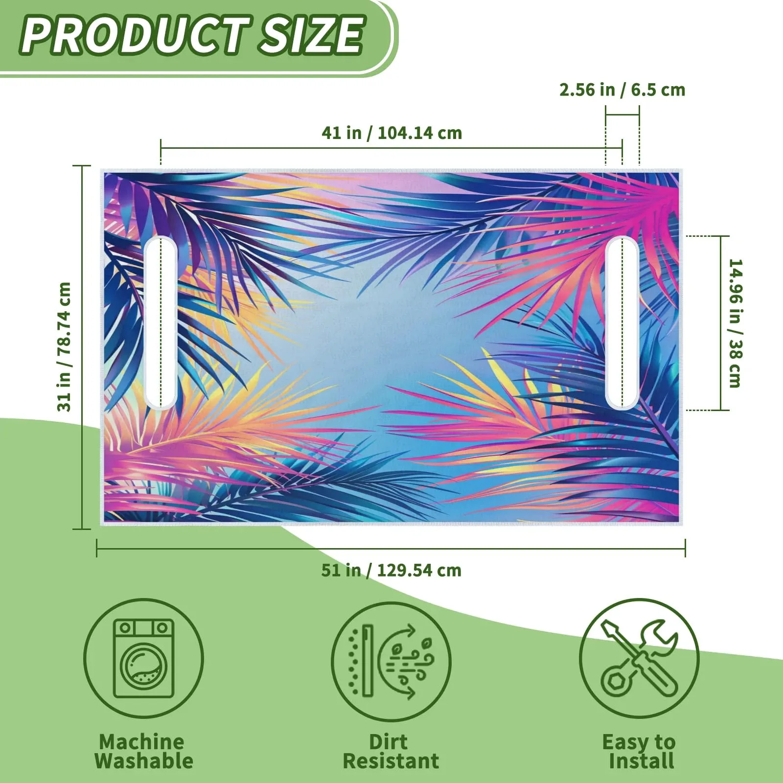 Tiveruda Colorful Palm Leaf Golf Cart Seat Cover image 2