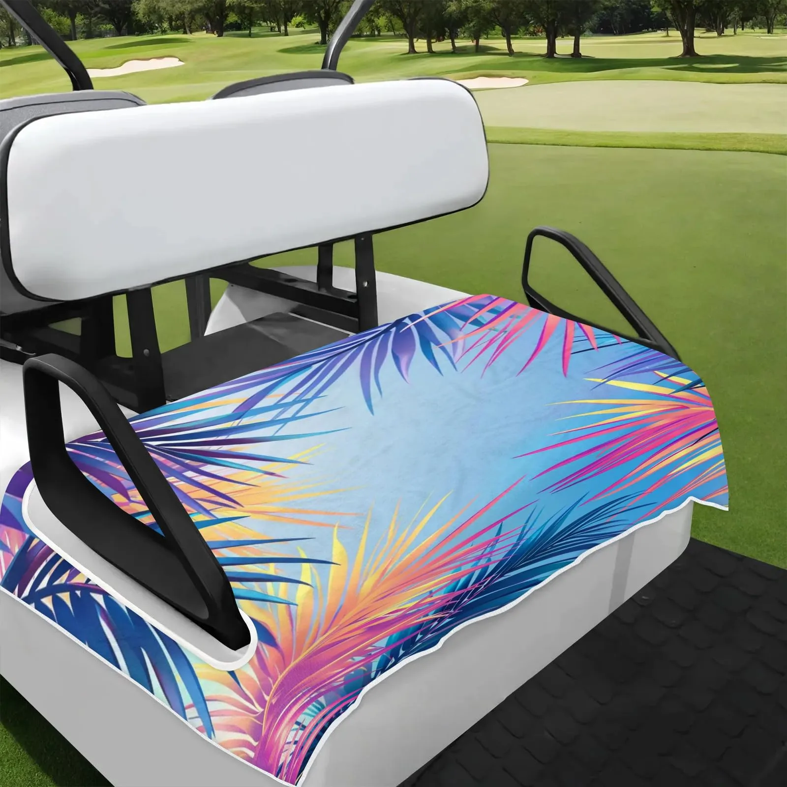 Tiveruda Colorful Palm Leaf Golf Cart Seat Cover
