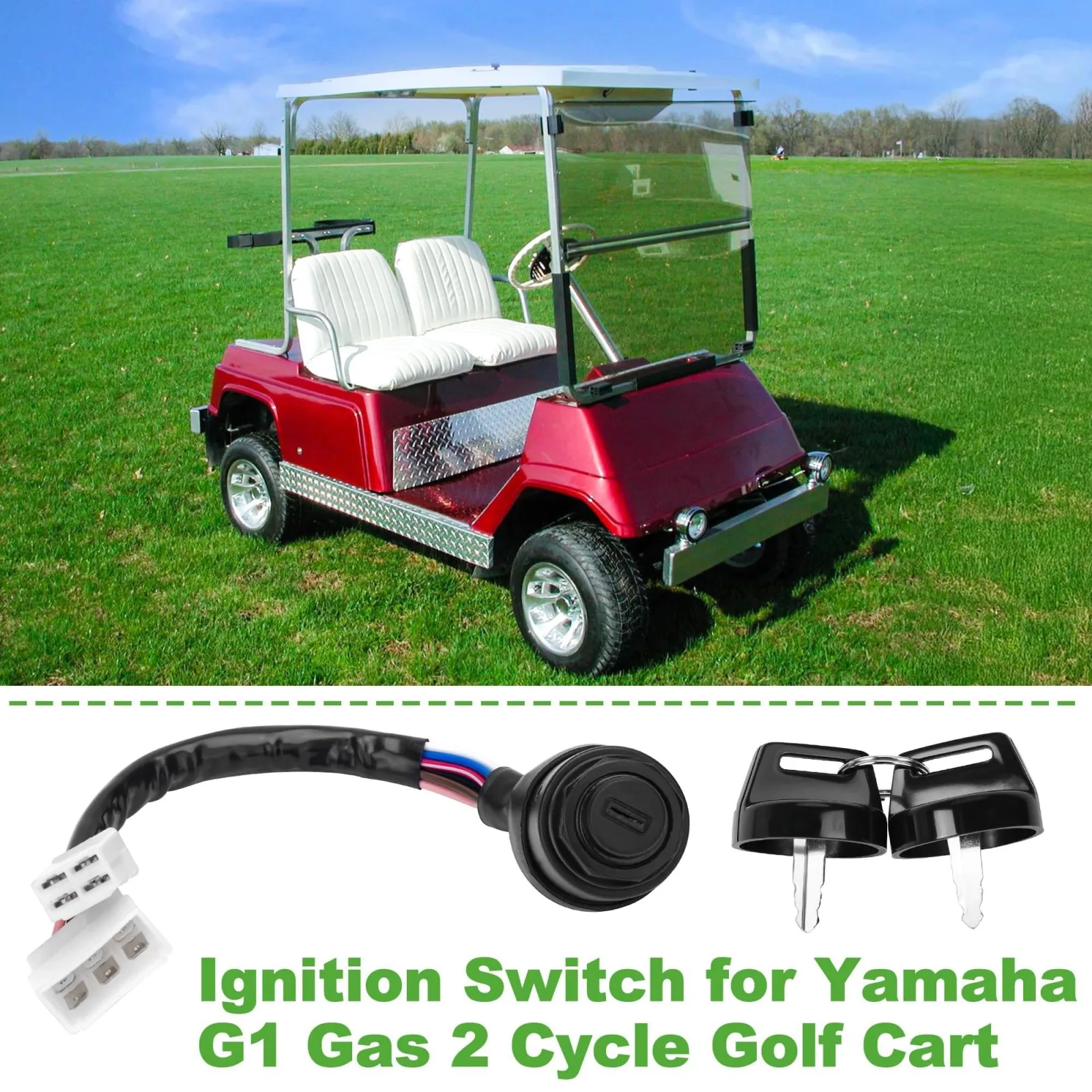 10L0L Ignition Switch for Yamaha G1 Gas Carts J17-82508-20 image 3