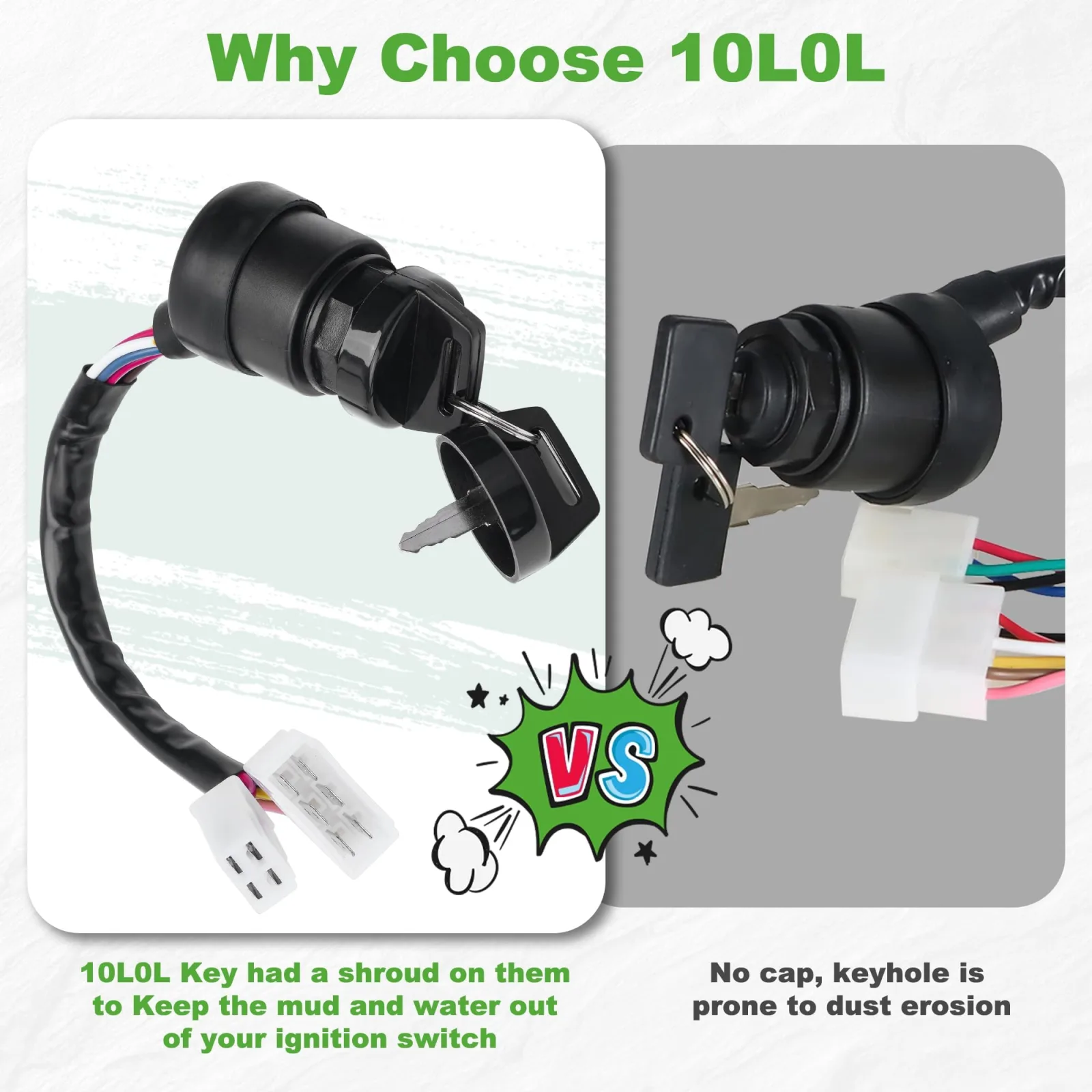 10L0L Ignition Switch for Yamaha G1 Gas Carts J17-82508-20 image 4