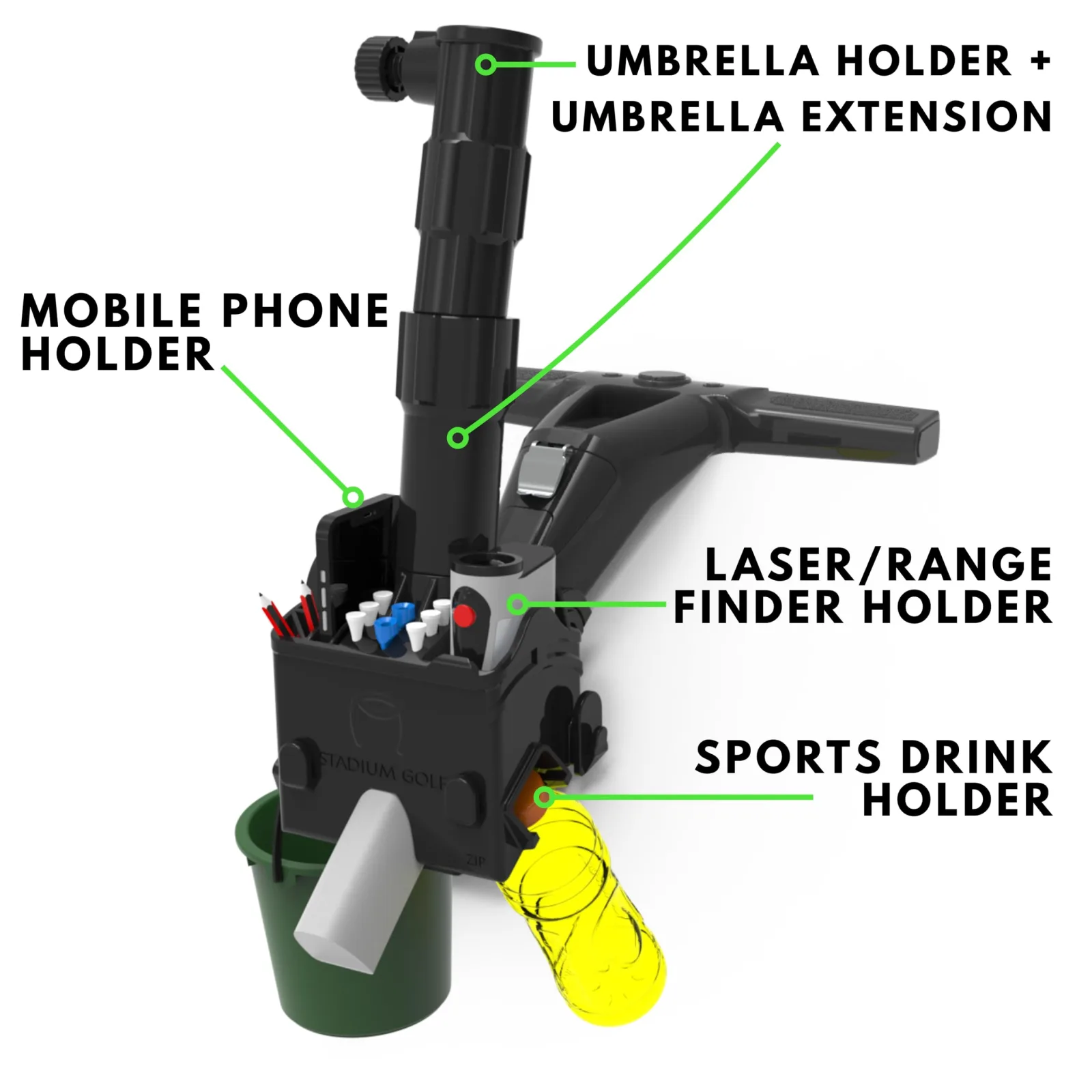 Stadium Golf All-in-1 Accessory for MGI Zip and Navigator Caddies image 2