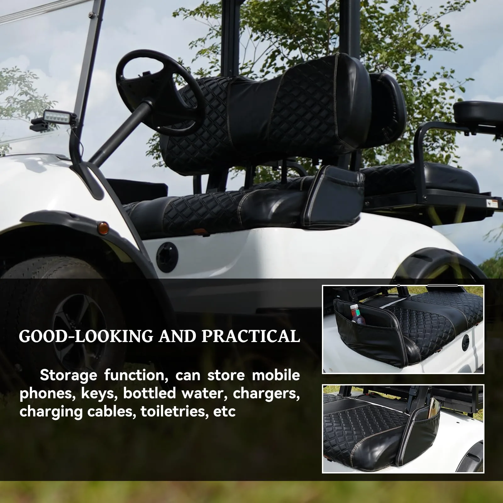 Yamaha G29 Golf Cart Armrest Hip Restraint Covers image 4