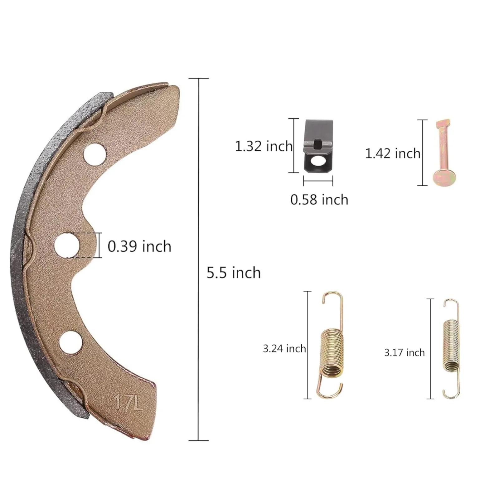 10L0L Golf Cart Brake Shoes for Club Car DS 1995-up, Precedent 2004-up, EZGO 1986.5-1995, for Yamaha G1 G2 G8 G9, OEM# 101823201 1011463 23364G1 27249G01 image 3