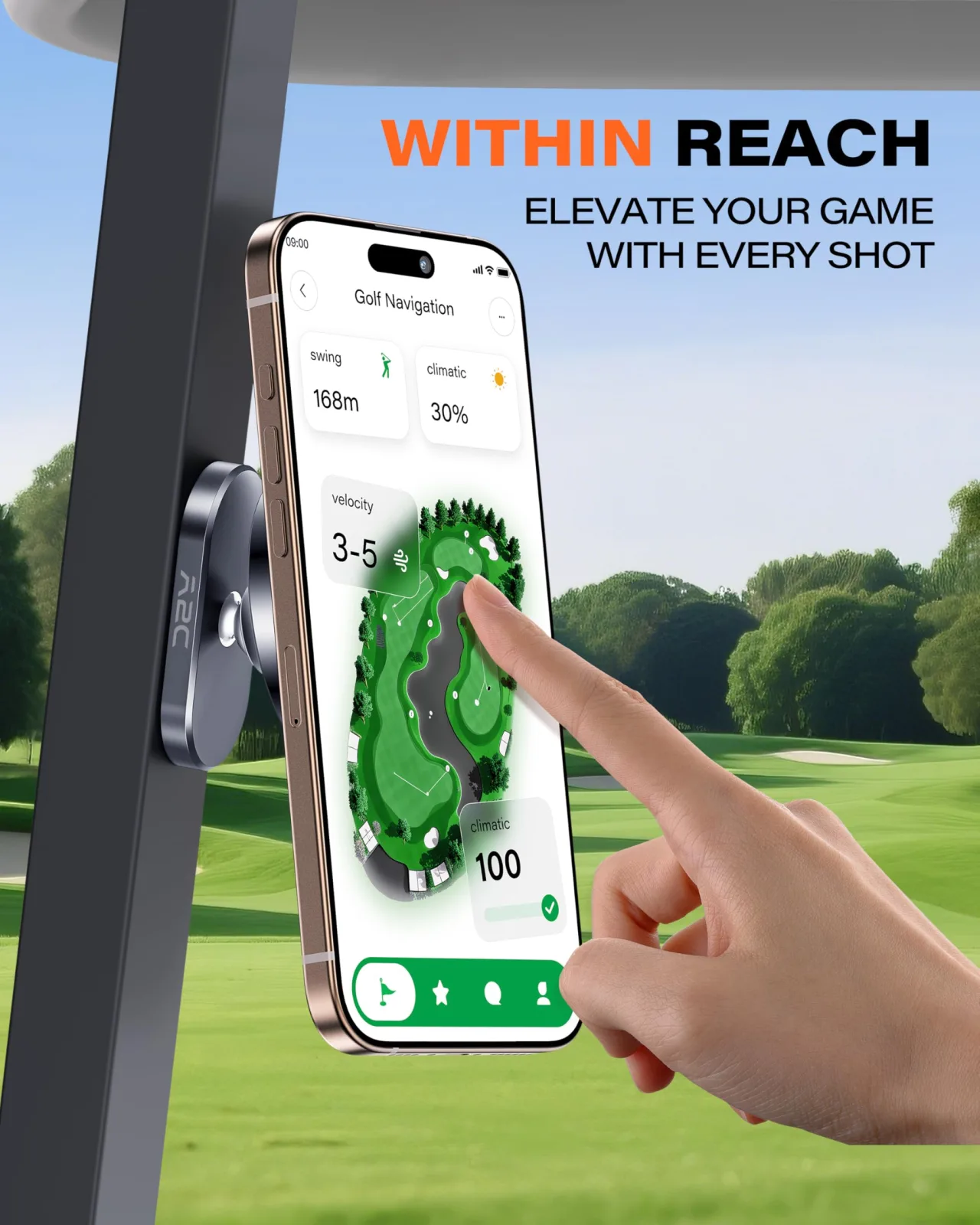 A2C American Flag Magnetic Golf Cart Phone Holder image 2