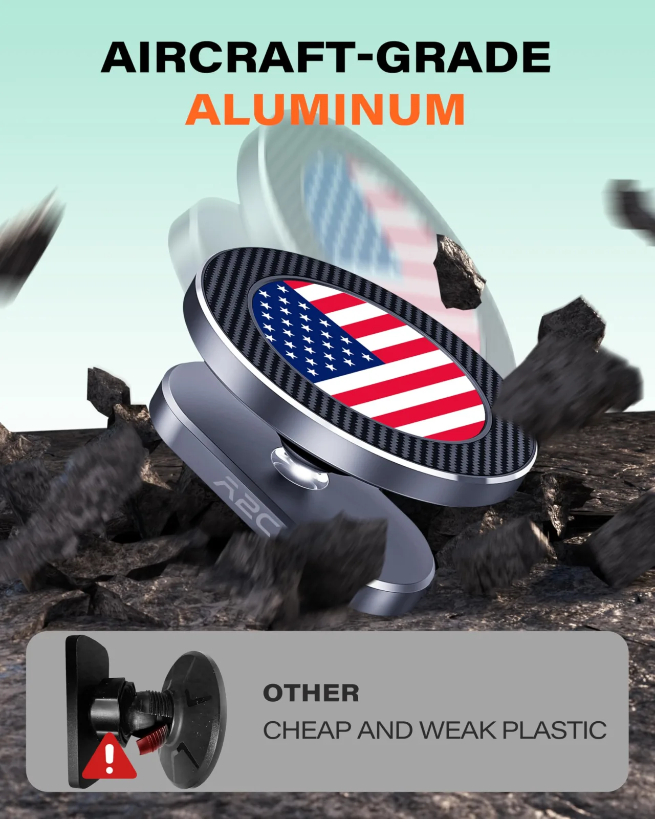 A2C American Flag Magnetic Golf Cart Phone Holder image 4