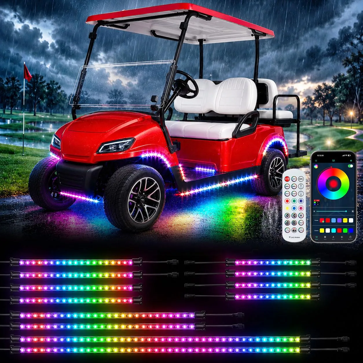 Roykaw Golf Cart LED Light Strip Kit ROY-0432TG-03