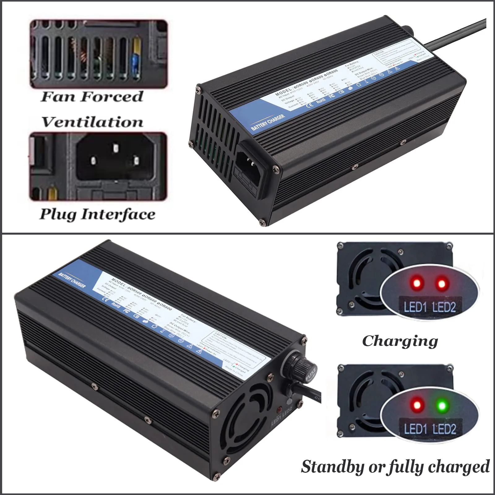 HYDTGZ 48V 10A Charger for E-Z-GO Golf Carts image 4
