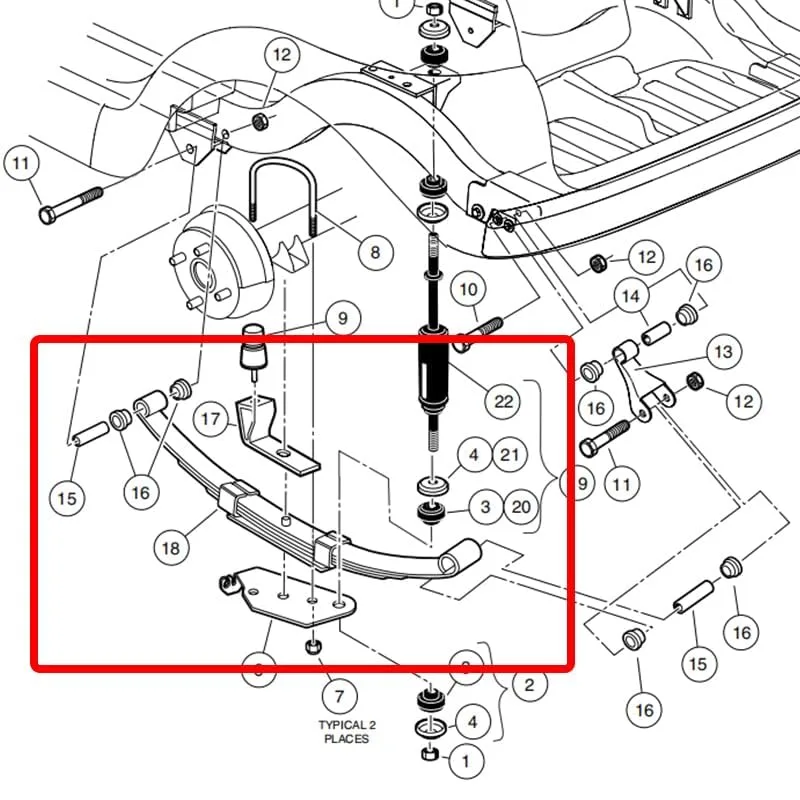 Sgaorcpas Rear Leaf Spring 102544901 for Club Car Precedent image 3