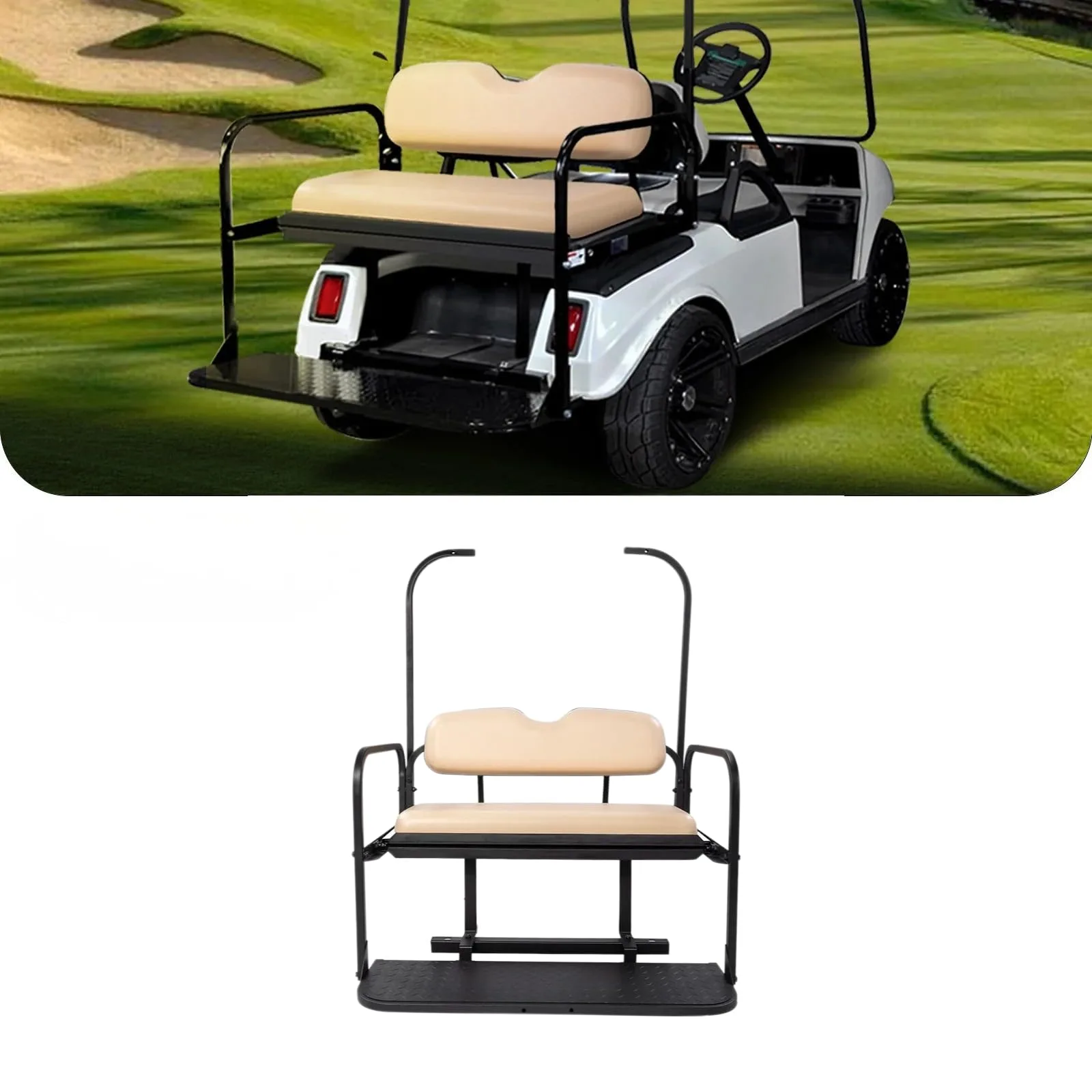 Rainier Parts Buff Rear Seat Cushions for Club Car DS
