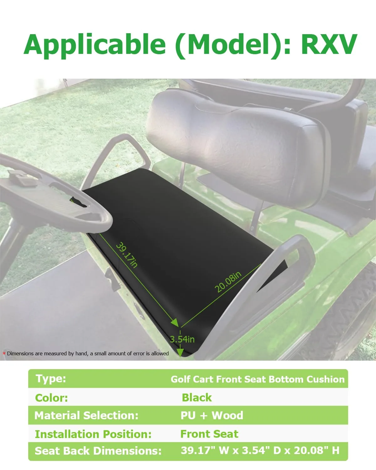 ILVGOLF Front Seat Bottom Cushion for E-Z-GO RXV image 2