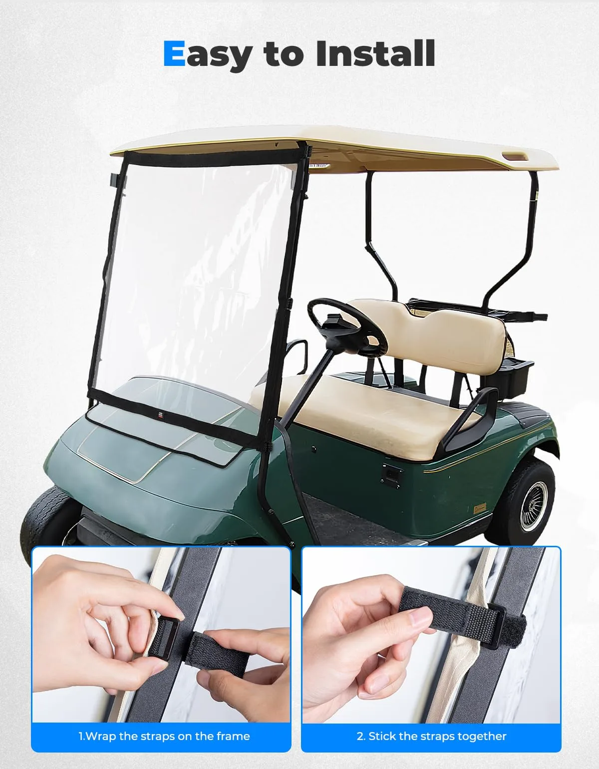 KEMIMOTO Foldable Windshield for E-Z-GO TXT 1994-2013 image 4