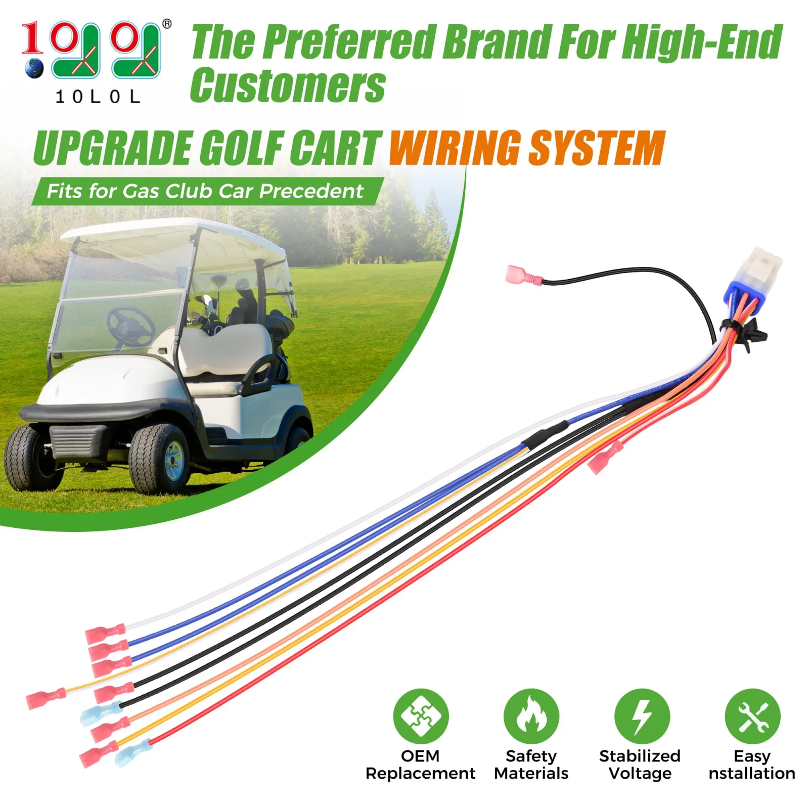 10L0L 48V 9-Pin Controller Wire Harness for Club Car Precedent (Gas) image 2