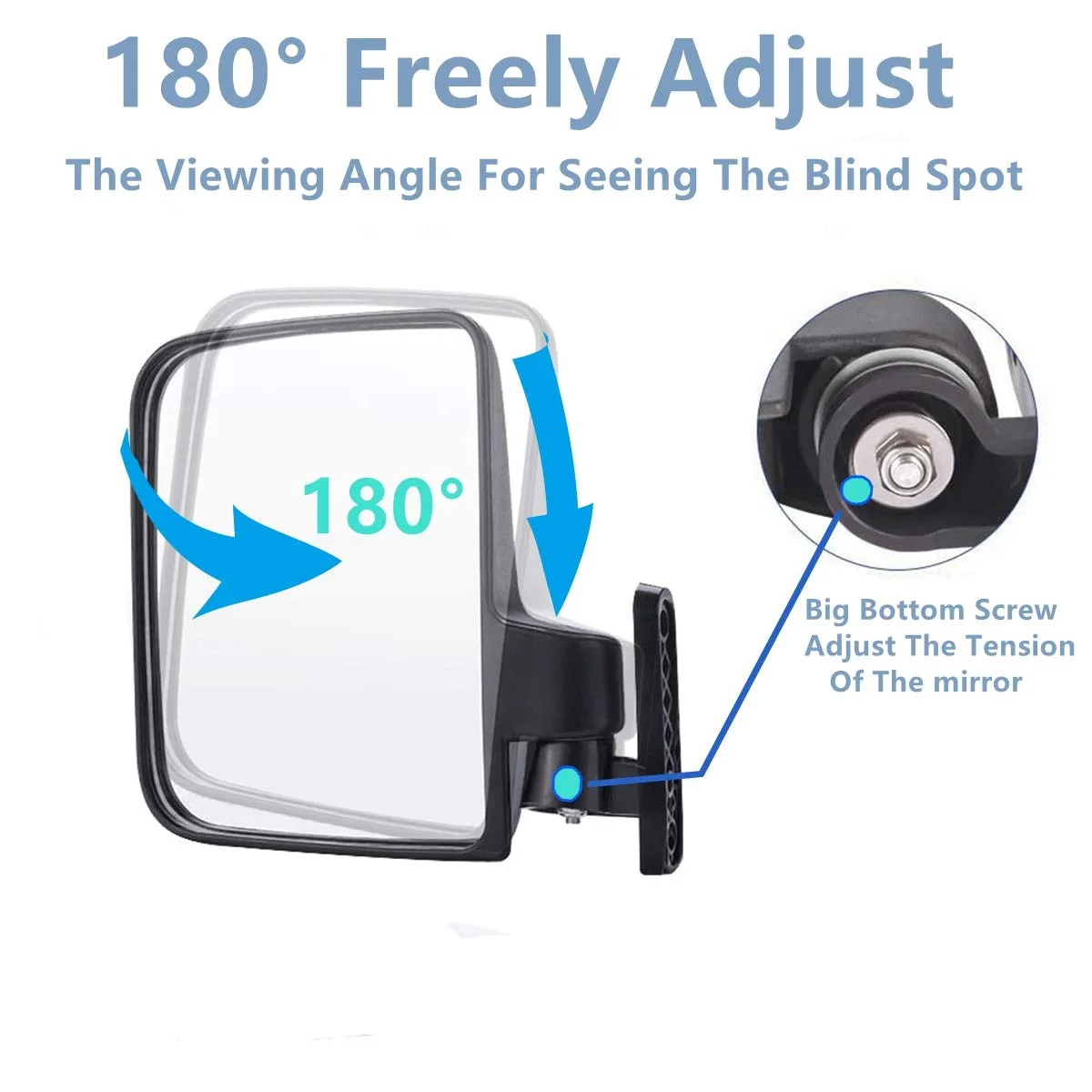 WLOOD Golf Cart Side and 4-Panel Rearview Mirror Combo image 2