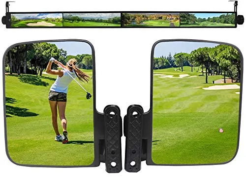 WLOOD Golf Cart Side and 4-Panel Rearview Mirror Combo