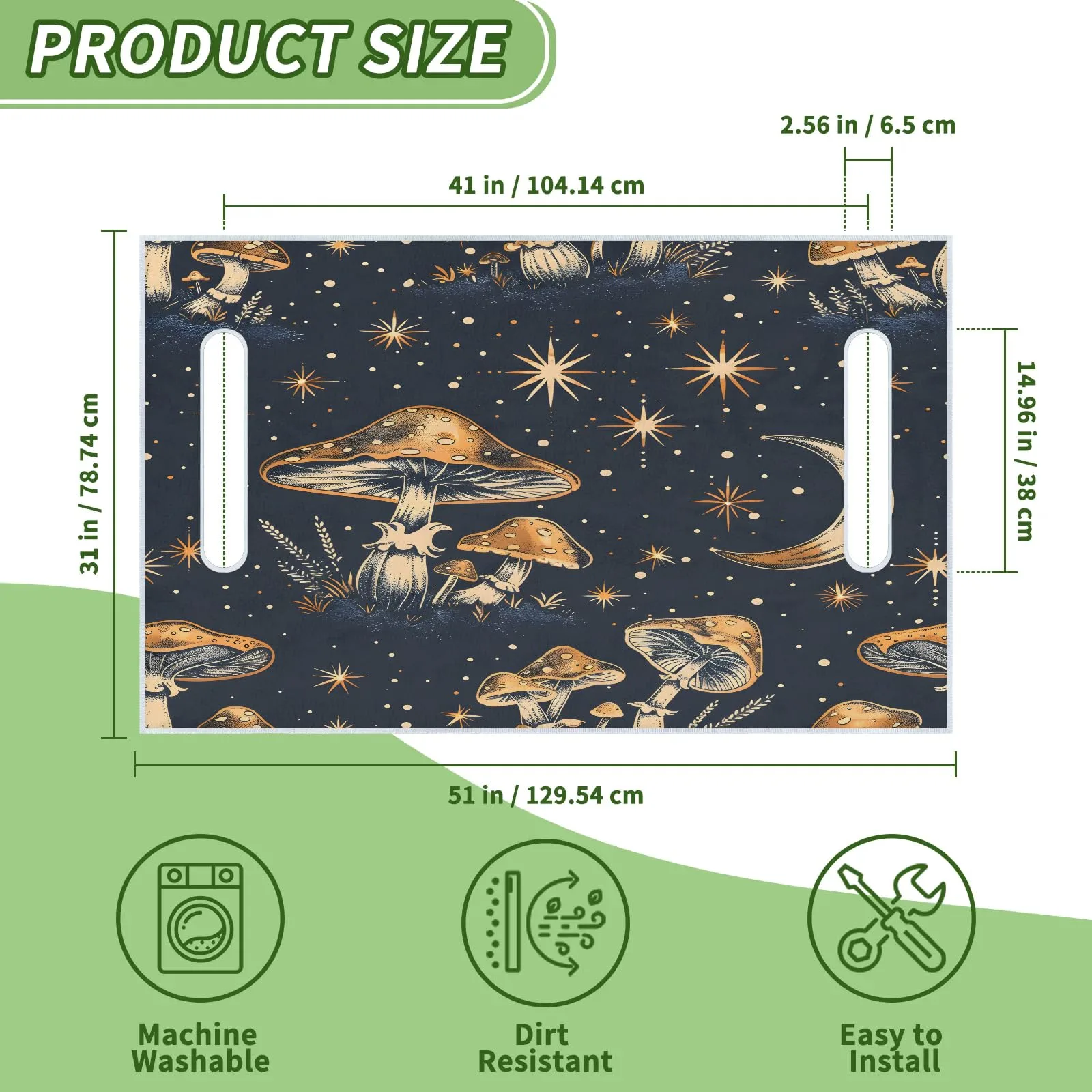 Tiveruda Retro Mushroom Golf Cart Seat Cover 51 x 31 in image 2