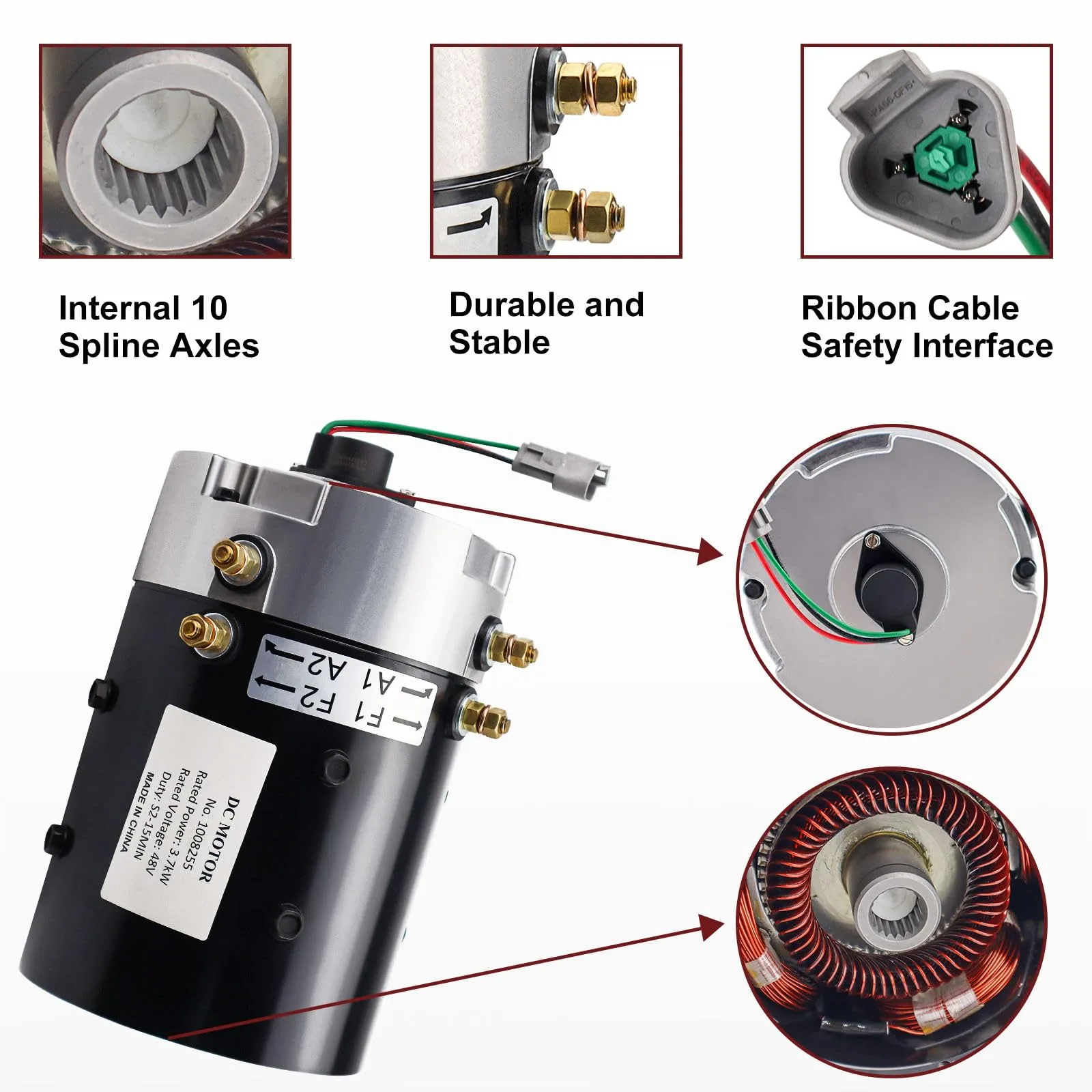 SUNKWAIS 48V 3.7 kW DC Motor DA8-4012 GB9-4001 ZQS48-3.8-T1 1008255 image 4