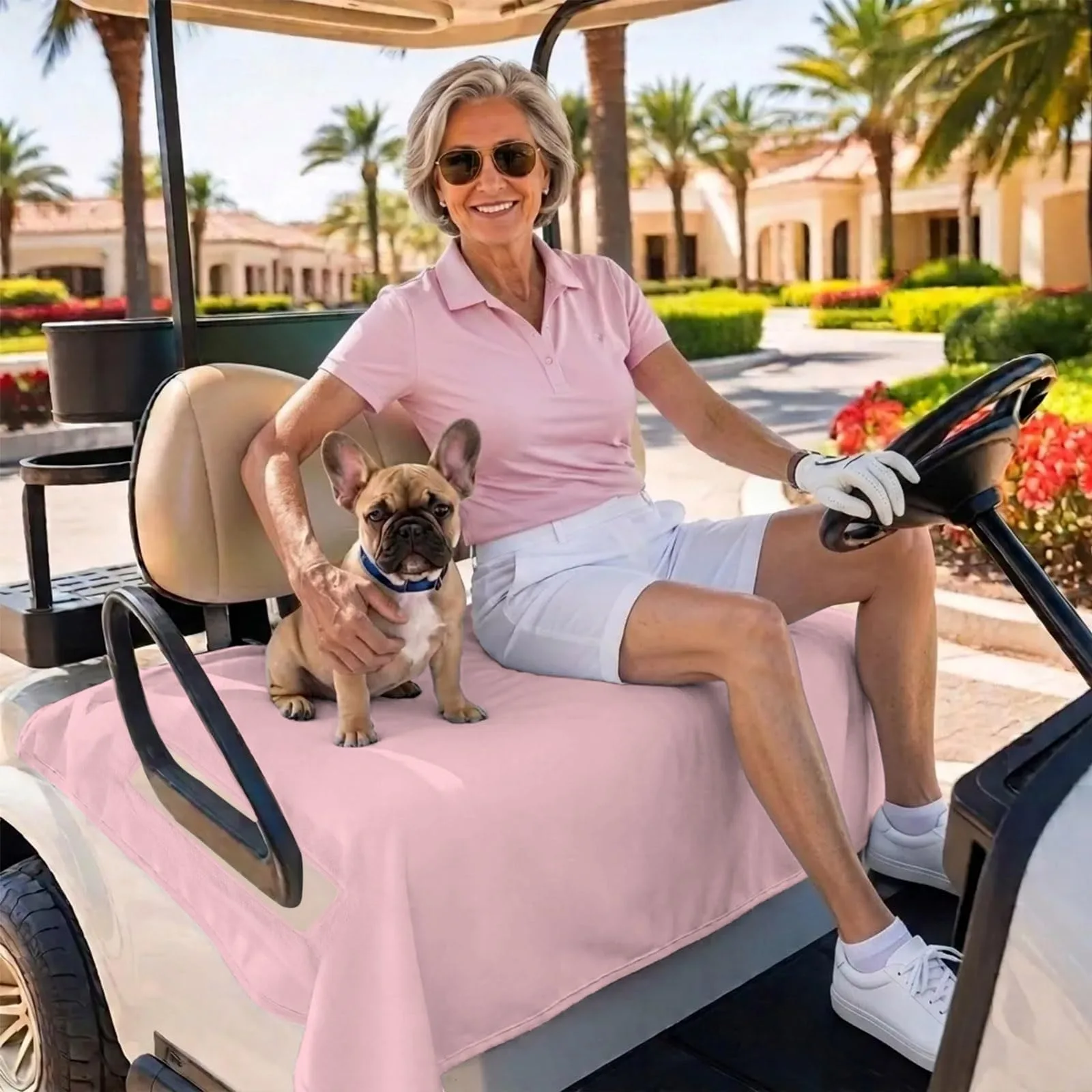 BEMIGO Golf Cart Seat Cover, Light Pink, 51 x 31 Inch image 3