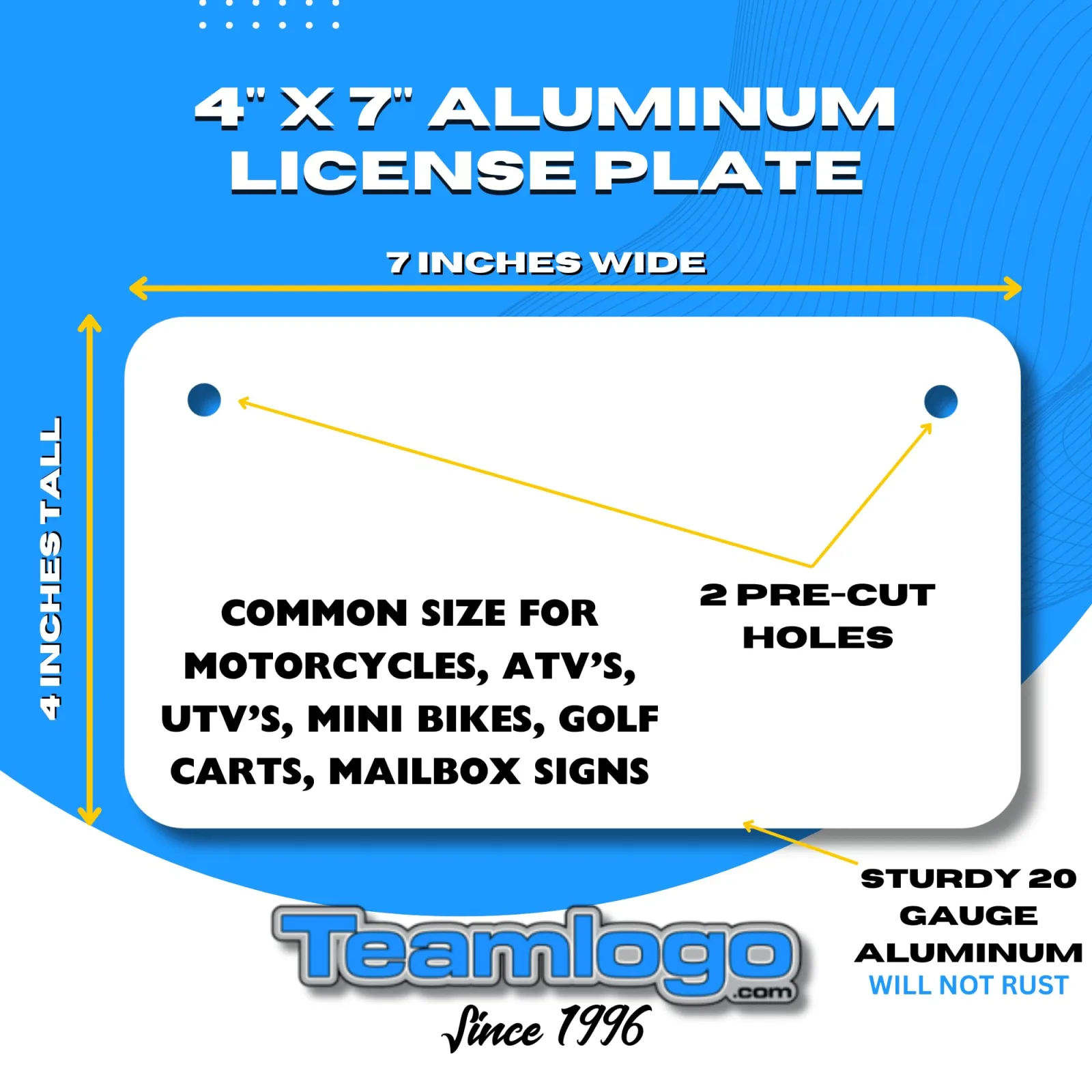 Personalized Aluminum Golf Cart License Plate, 4 x 7 Inch image 2