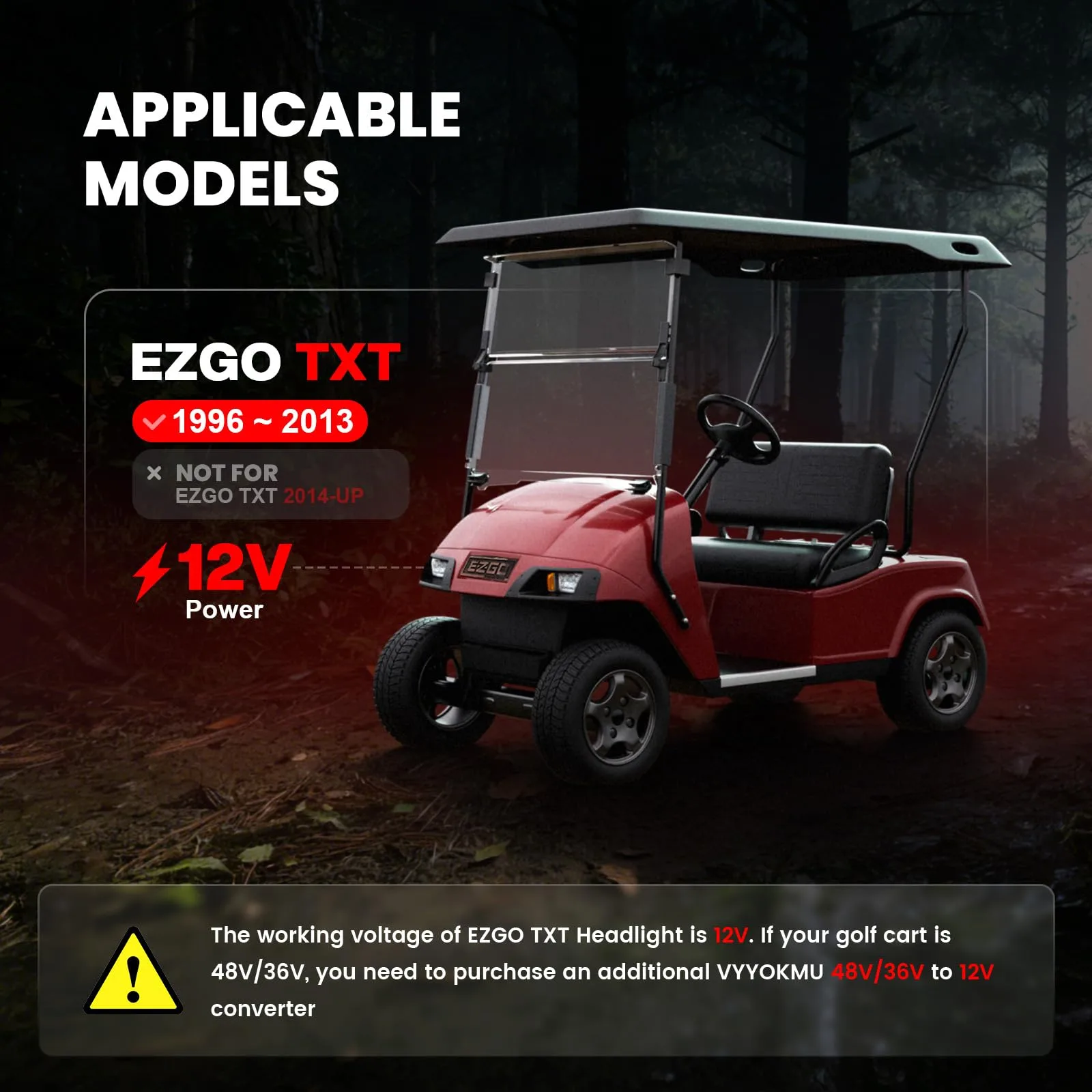 VYYOKMU LED Headlight Kit for E-Z-GO TXT 1996-2013 image 2