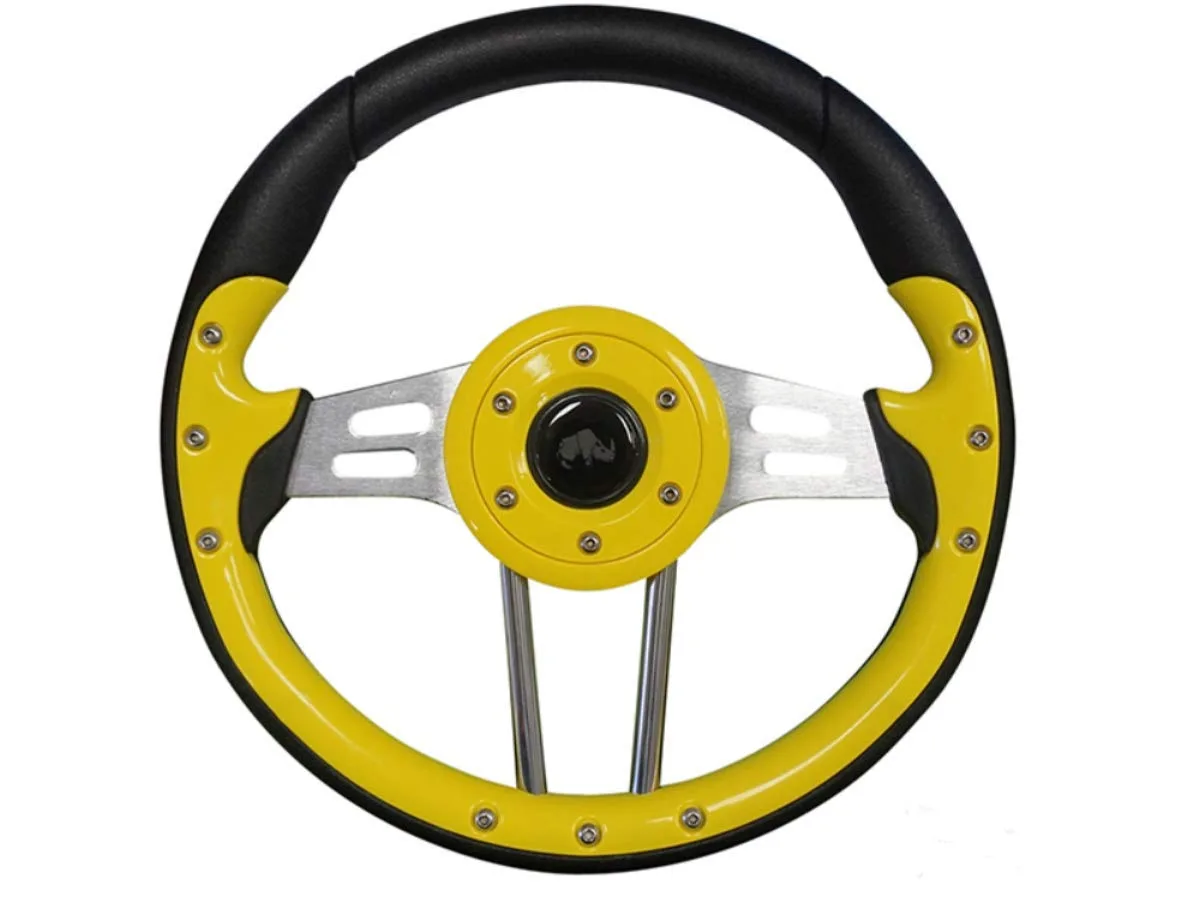 3G 13-Inch Golf Cart Steering Wheel Yellow and Black