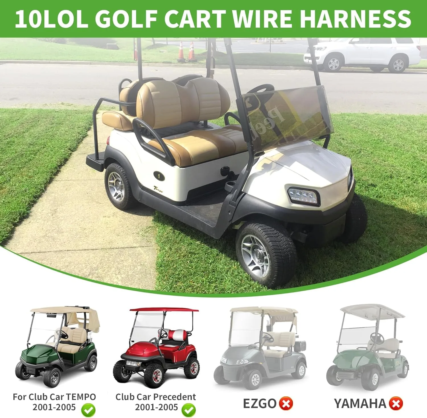 10L0L Control Wiring Harness for Club Car DS 2001-2005 image 2