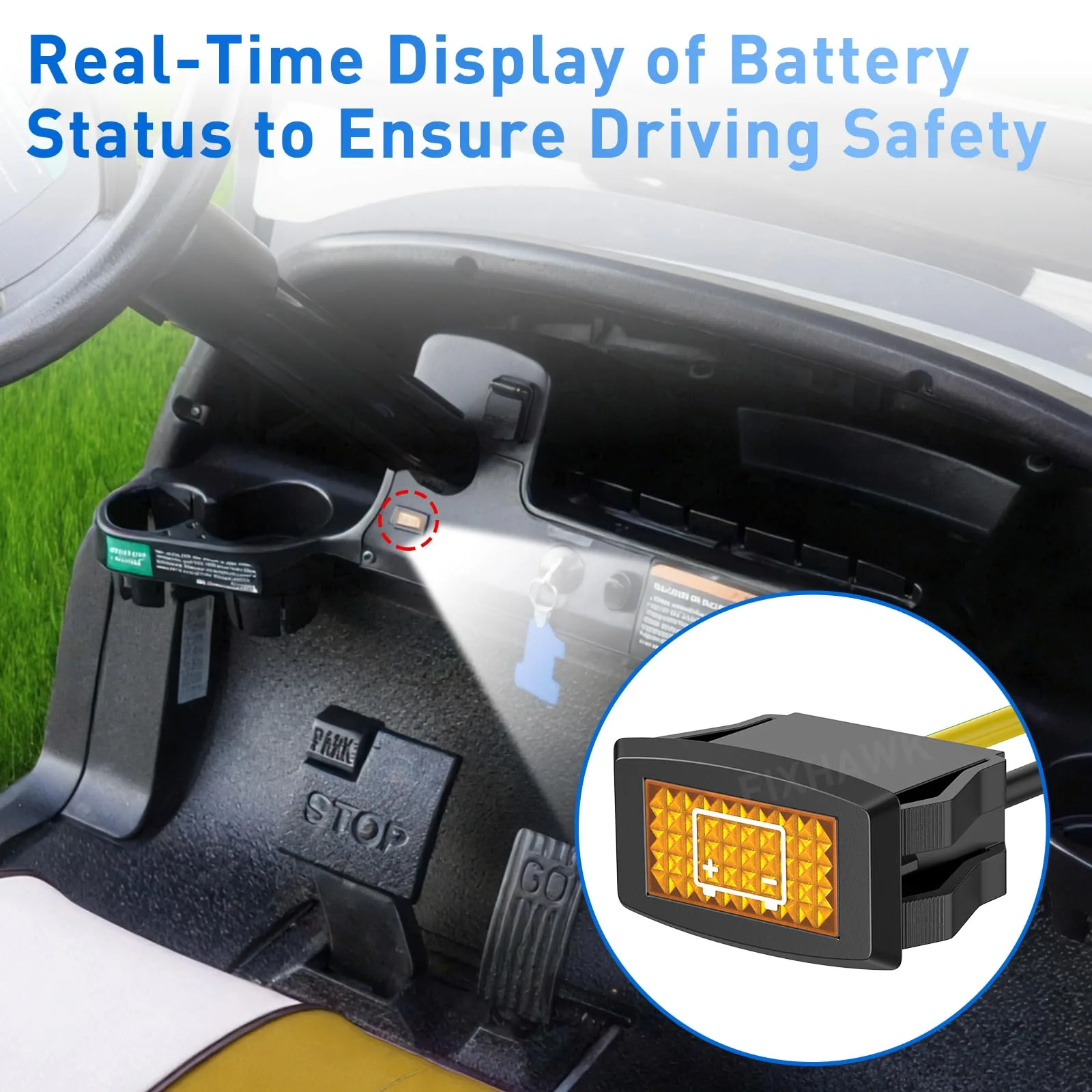 FIXHAWK 48V Club Car Battery Warning Light 103993901 image 2