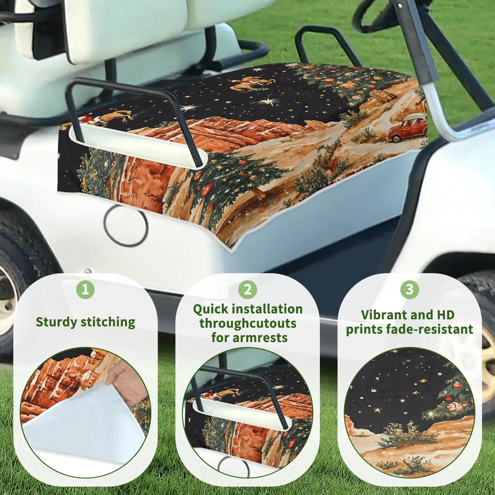 Tiveruda Golf Cart Seat Cover for Double Seats, 51 x 31 in. image 3