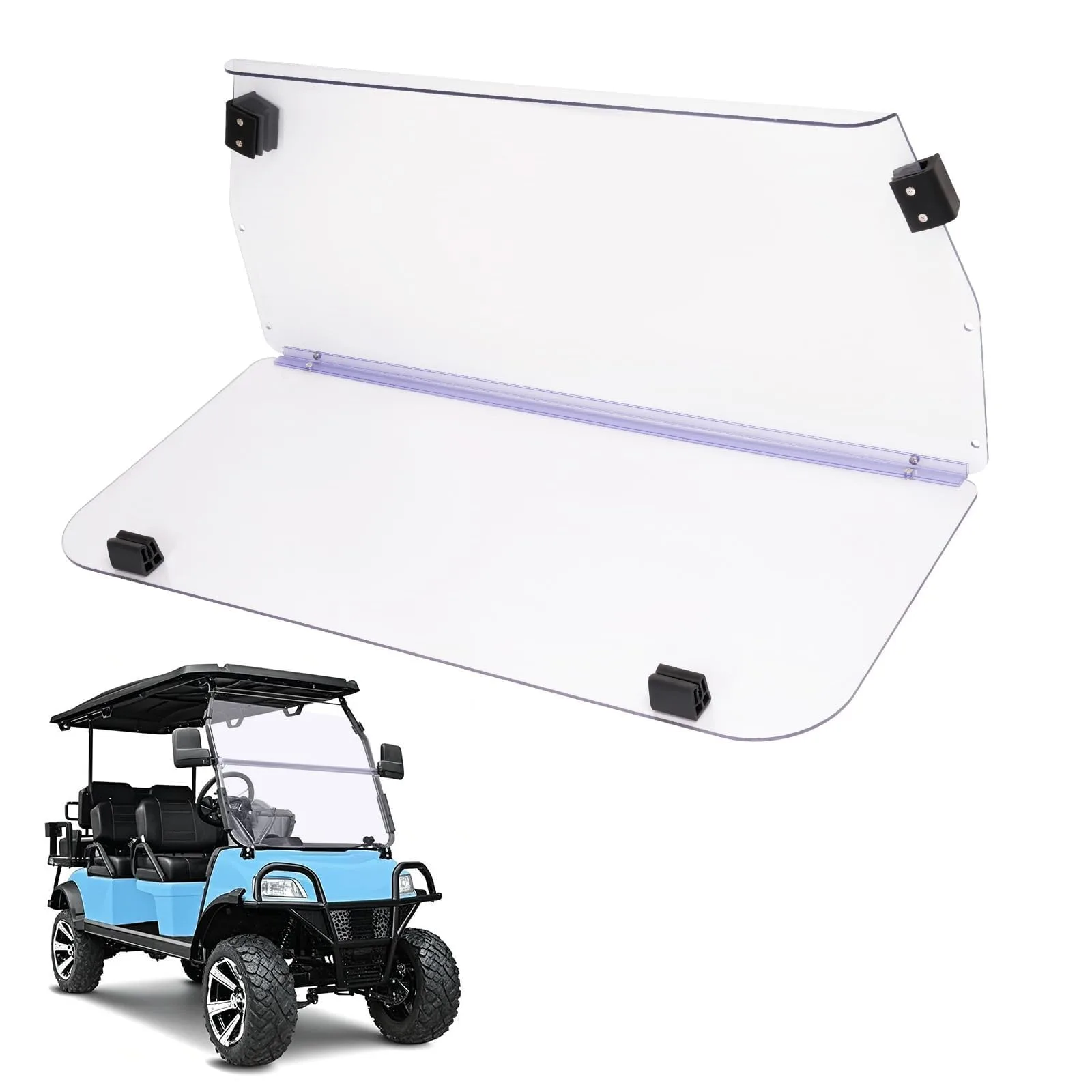WUTIST GO-5112 Clear Windshield for Evolution Golf Carts
