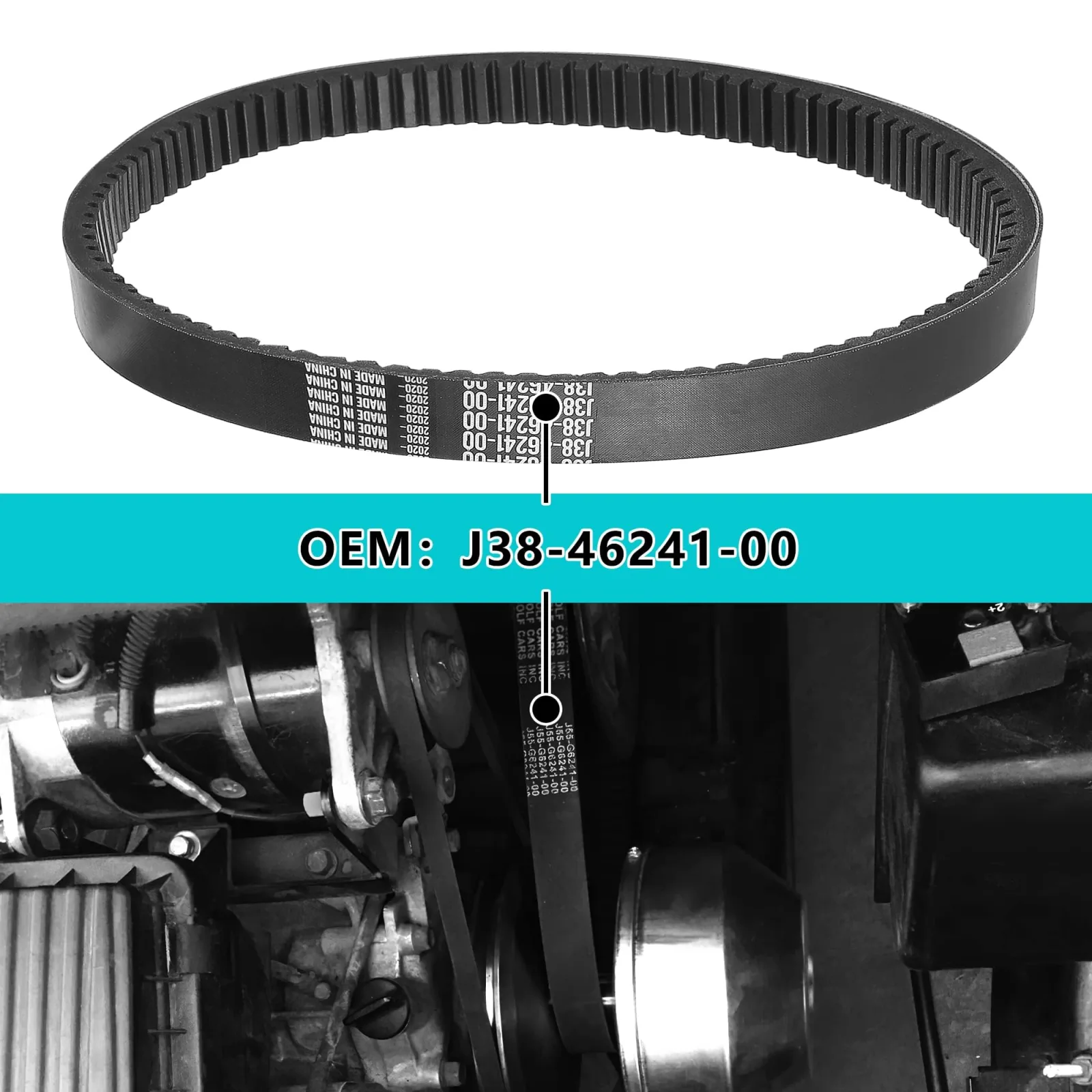 10L0L Clutch Drive Belt for Yamaha G2/G8/G9 and 2012‑up G29 (J55-G6241-00) image 3