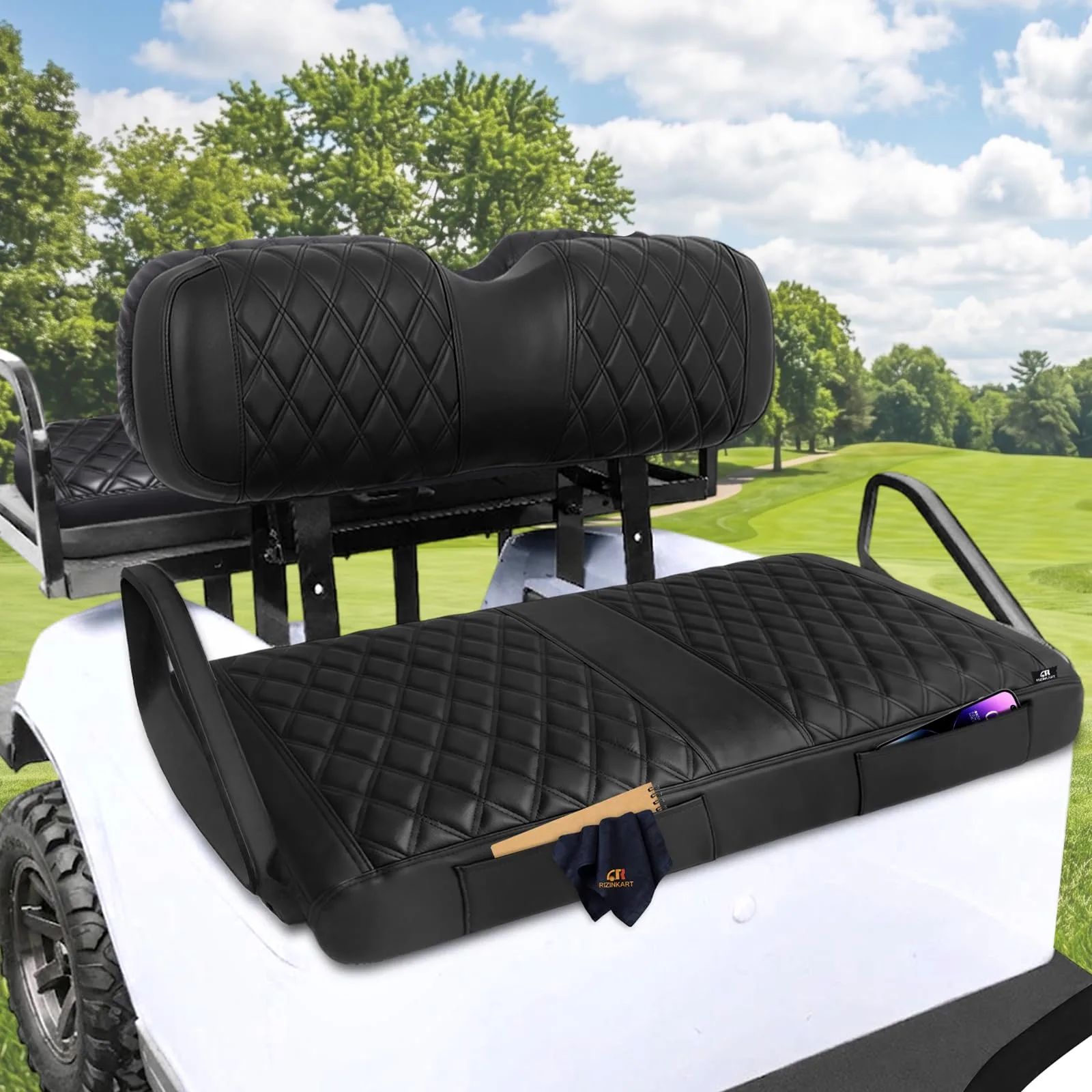 RIZINKART Front Seat Covers for EZGO TXT and RXV