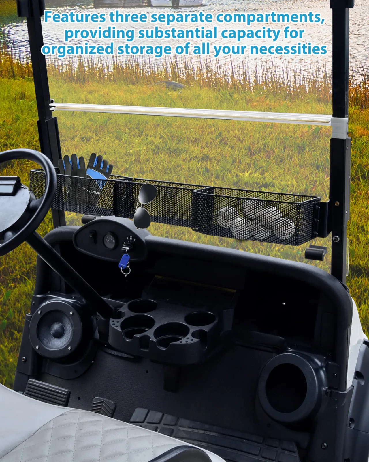 SAUTVS Inner Front Storage Basket for E-Z-GO RXV image 3