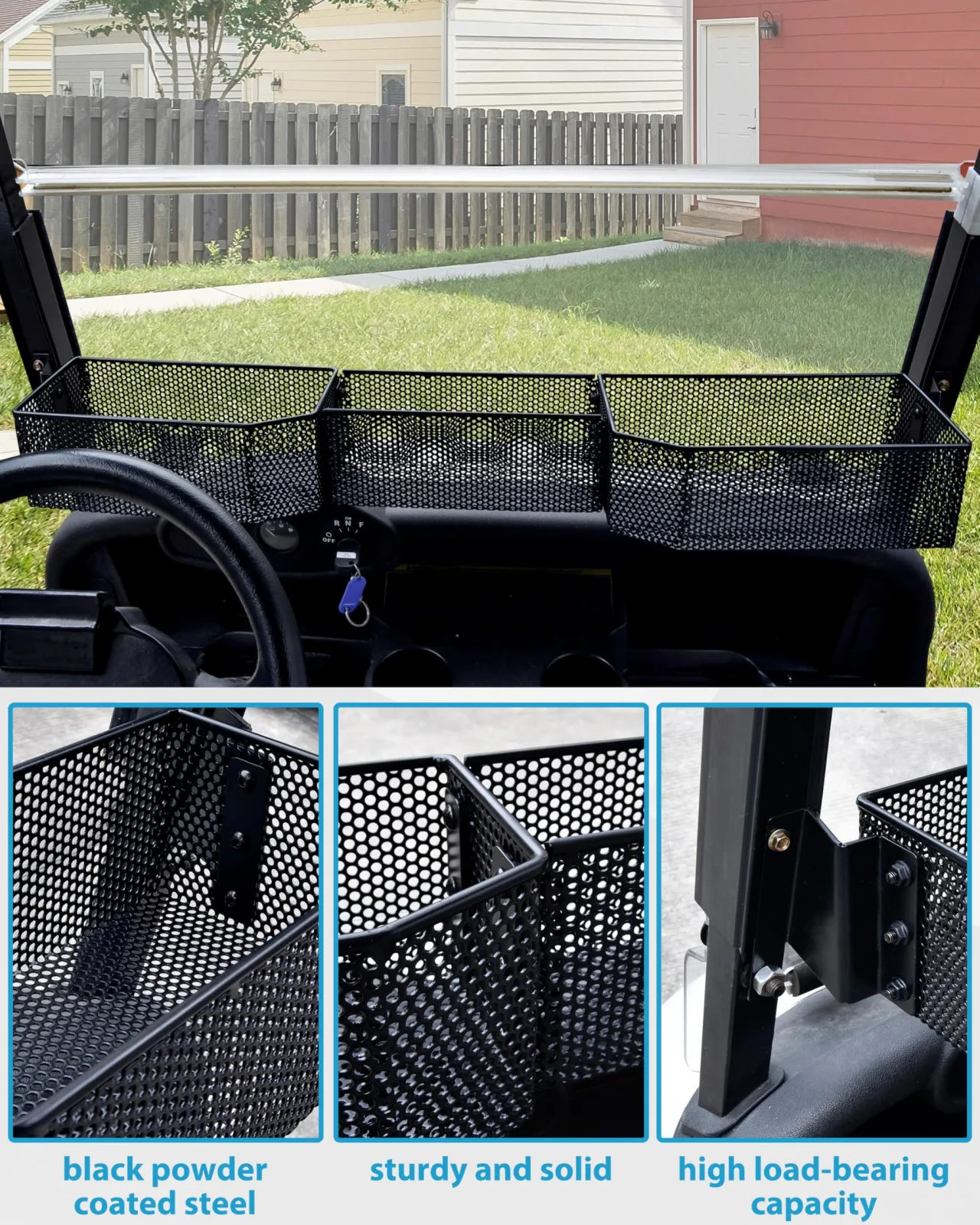 SAUTVS Inner Front Storage Basket for E-Z-GO RXV image 4