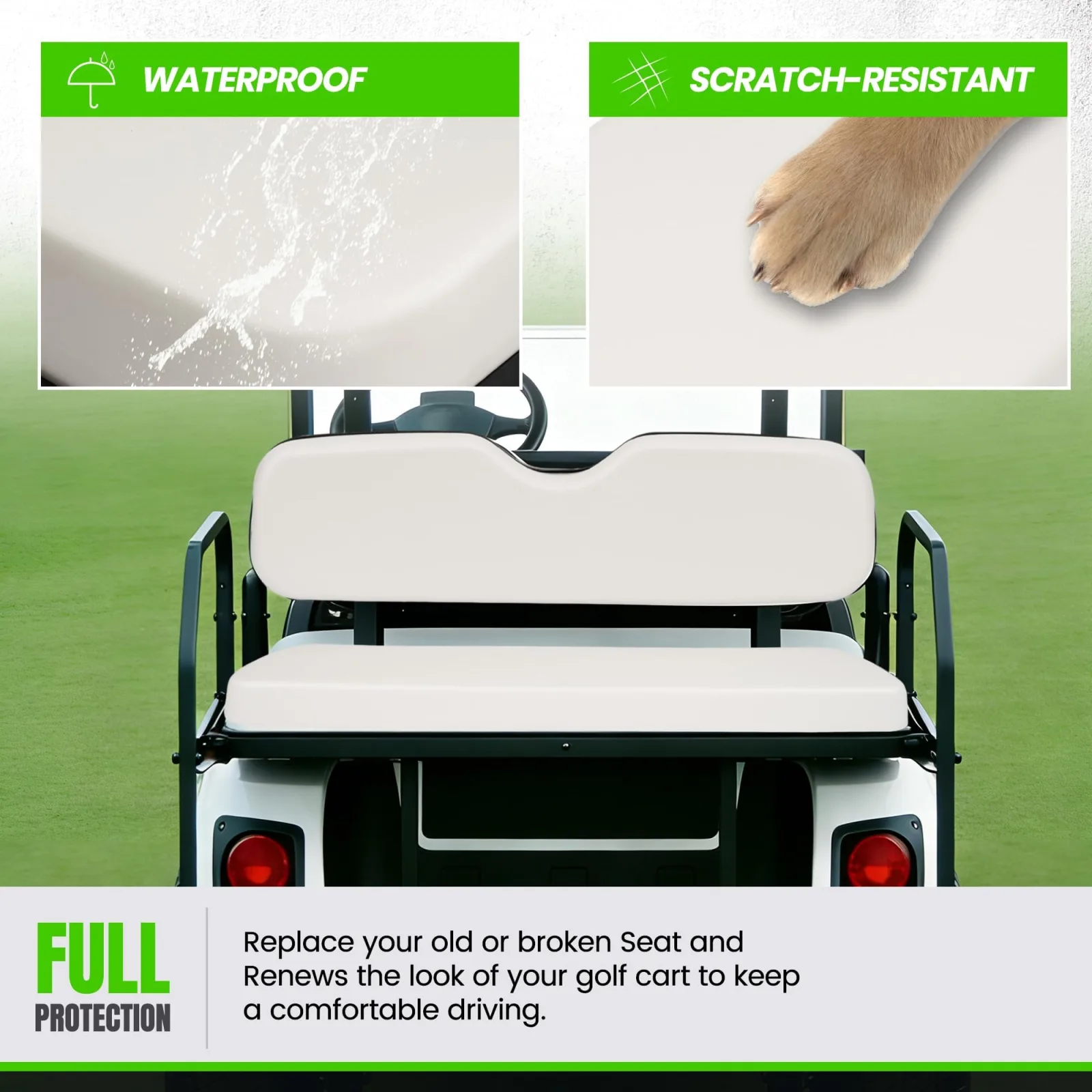 ECOTRIC Golf Cart Rear Seat Cushion and Backrest LYA-078-2-W image 3