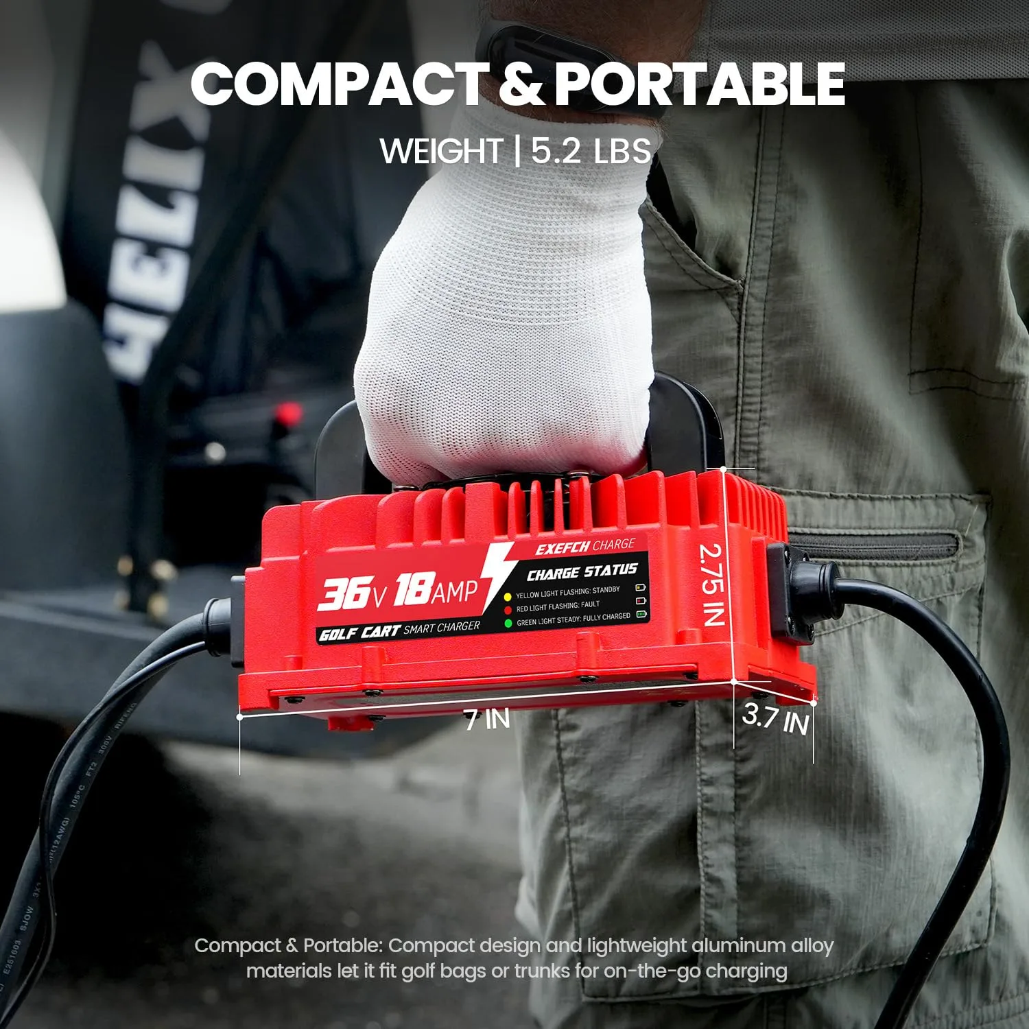 EXEFCH 36V 18A Charger for E-Z-GO TXT Golf Carts image 3