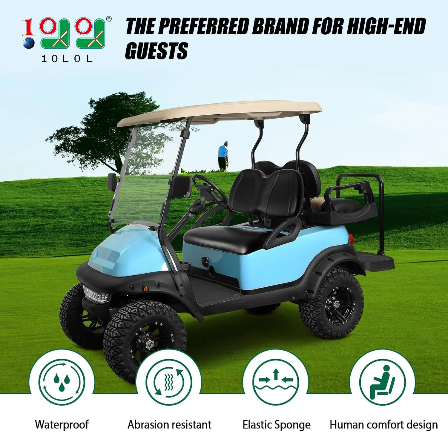 10L0L Front Seat Cushion Kit for Club Car Precedent and Tempo image 2